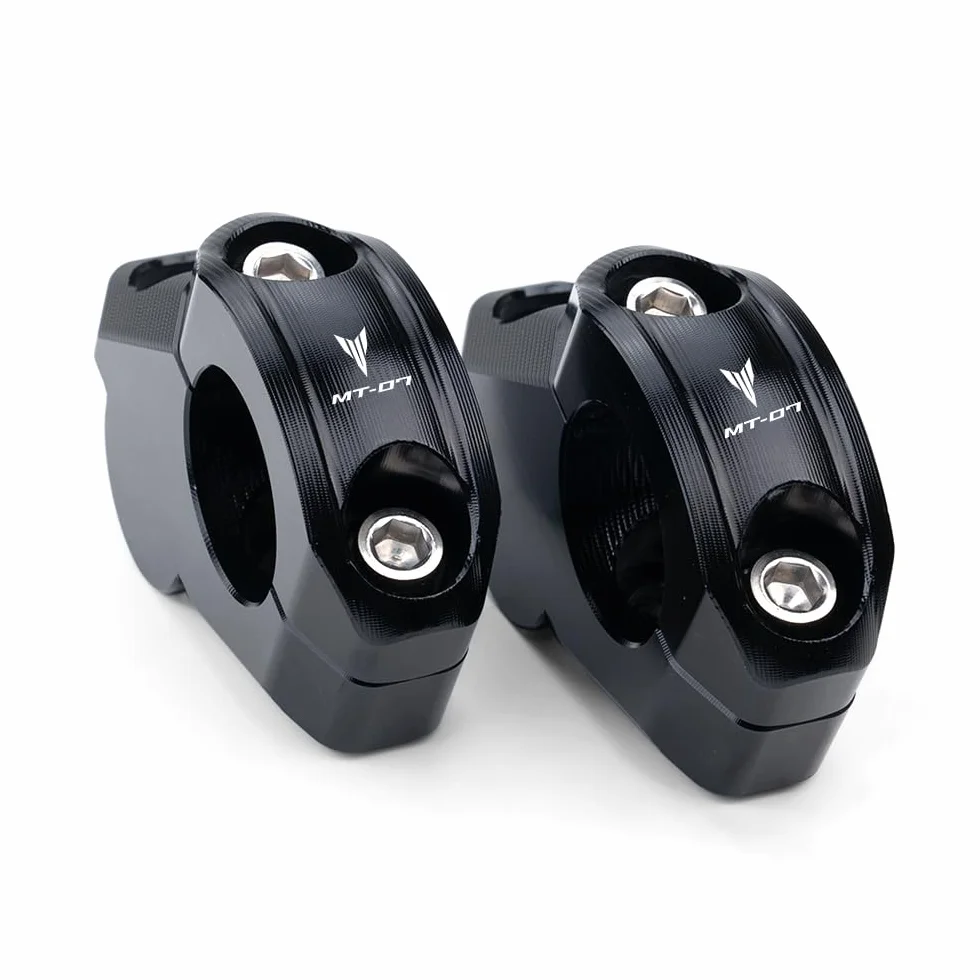 Pasuje do MT07 MT-07 FZ07 FZ-07 XSR700 XSR 700 2021 2022 2023 2024 2025 motocykl CNC kierownica Riser Bar Mount Grip Clamp Kit MT 07 FZ 07 akcesoria (czarny)