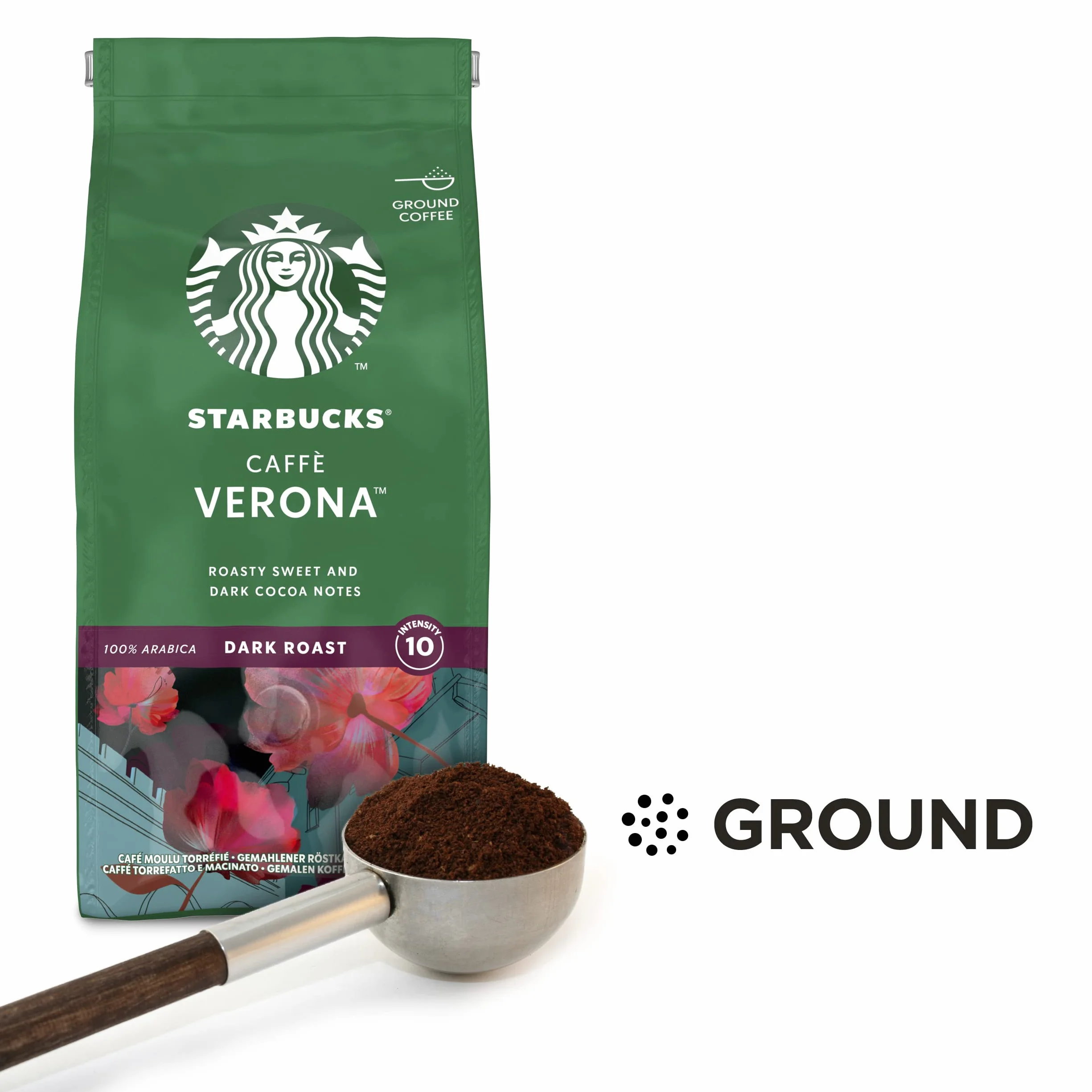 STARBUCKS Caffè Verona, Dark Roast, Kawa Mielona 200g (6 sztuk w zestawie)