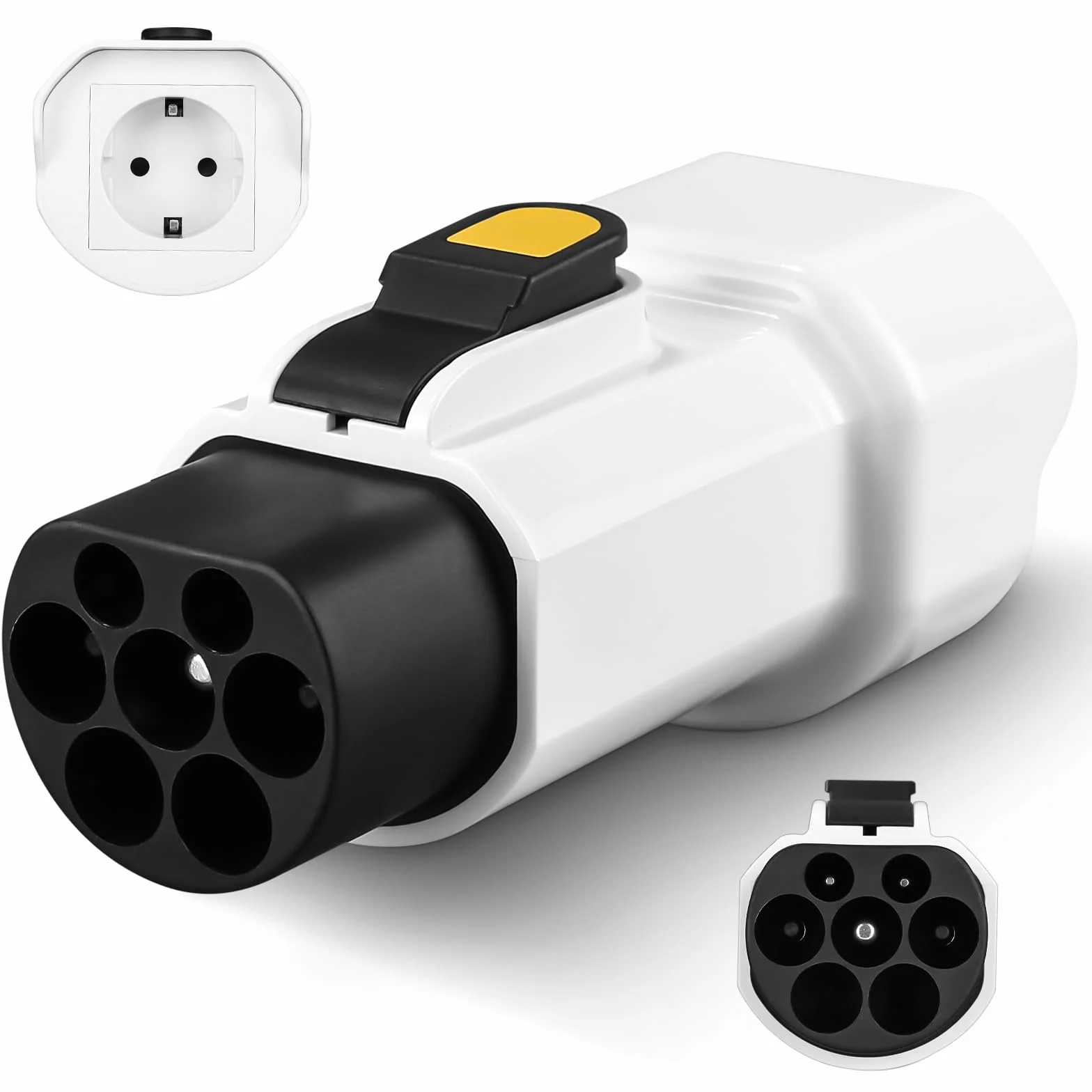 Azyvum Adapter typu 2 na Schuko do kolumny ładowania, stacja ładująca typ 2, 220 V, 16 A, 3,5 kW, gniazdo Schuko, adapter do skuterów, wózków elektrycznych, rowerów elektrycznych