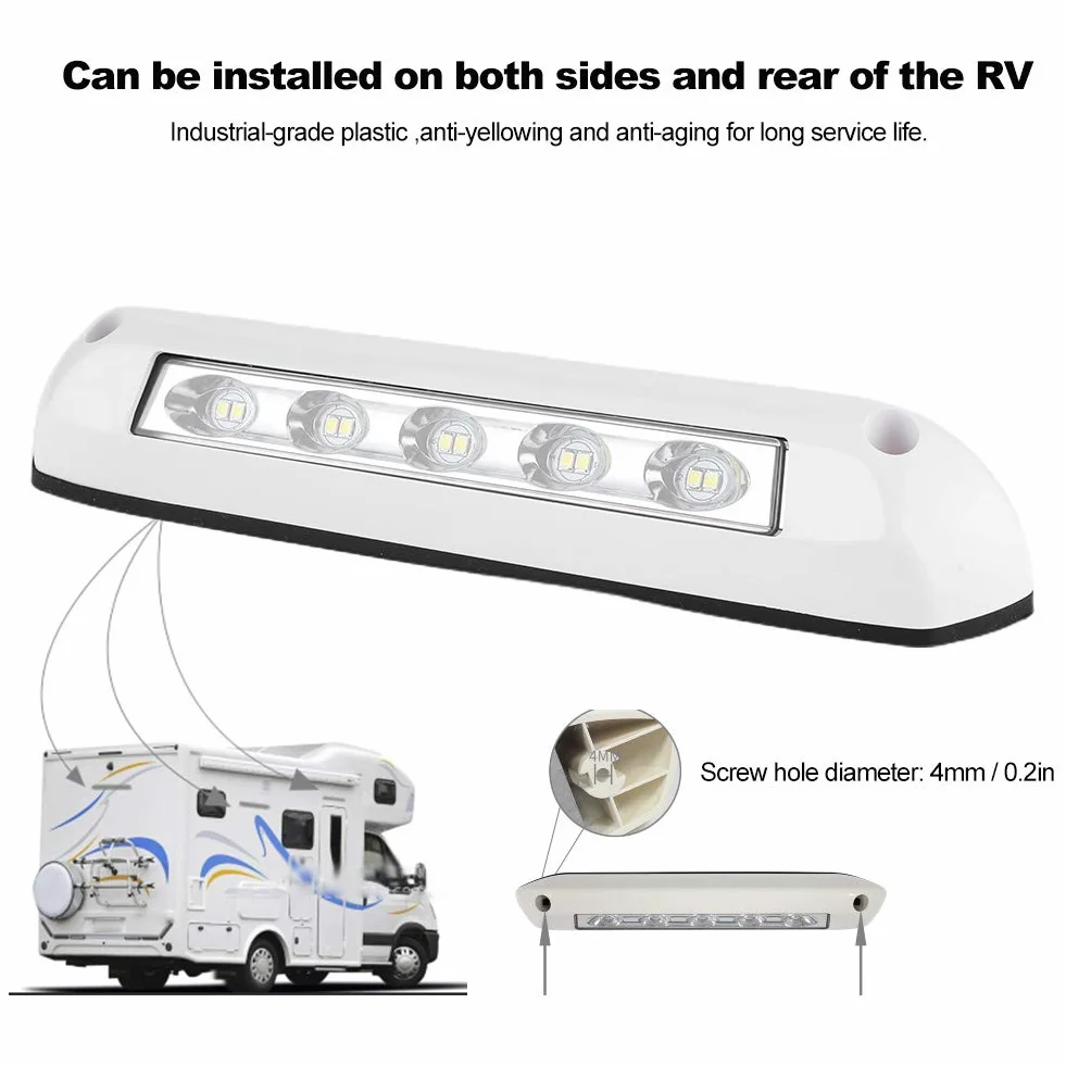 Wodoodporne światło RV, 12 V/24 V RV LED światło uniwersalne 8 W wodoodporne markiza ganek lampa bar samochód oświetlenie zewnętrzne