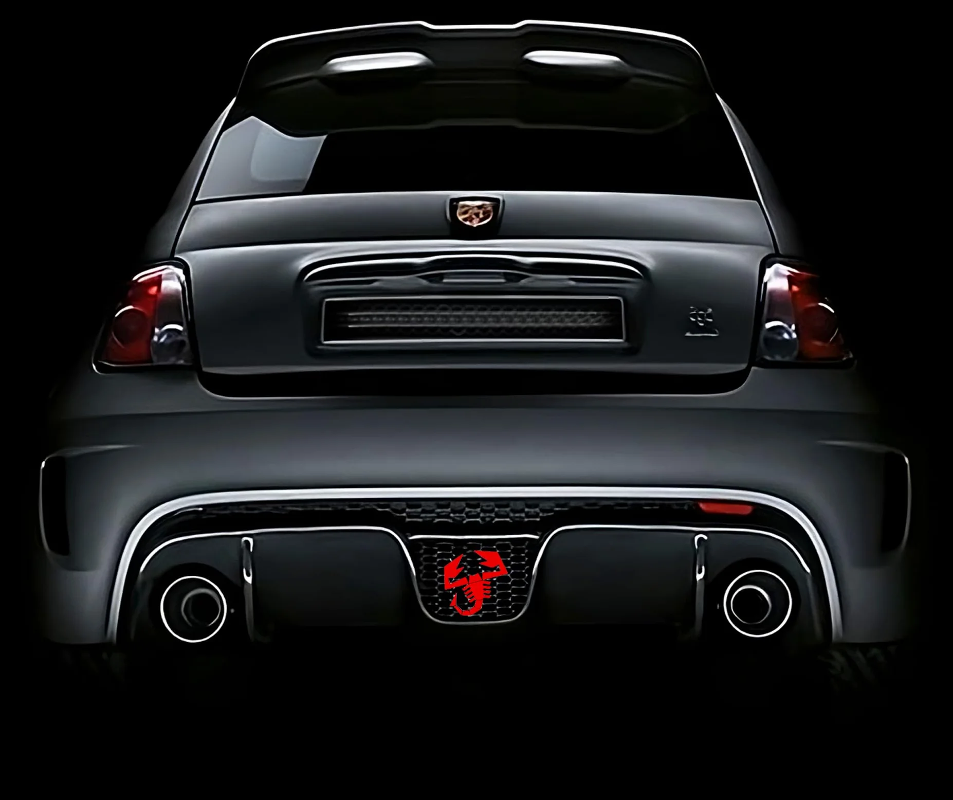 Akcesoria Logo Scorpio dla Abarth 500/595/695, Odznaka do tylnego dyfuzora, herb do siatki Fiat, odznaka wysokiej jakości i trwałości