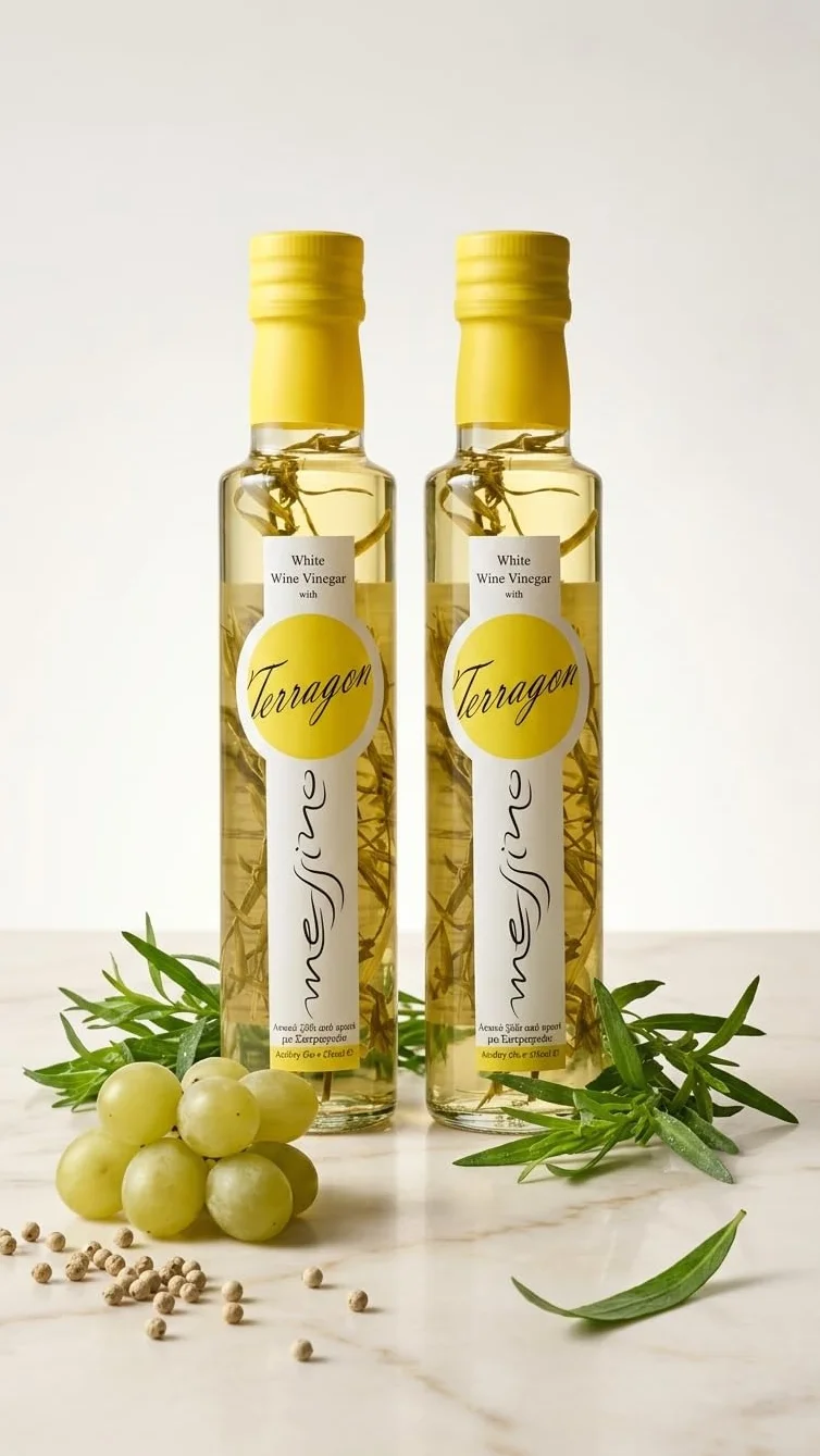 Papadeas - ocet Messino biały z estragonem 250 ml, 2 sztuki