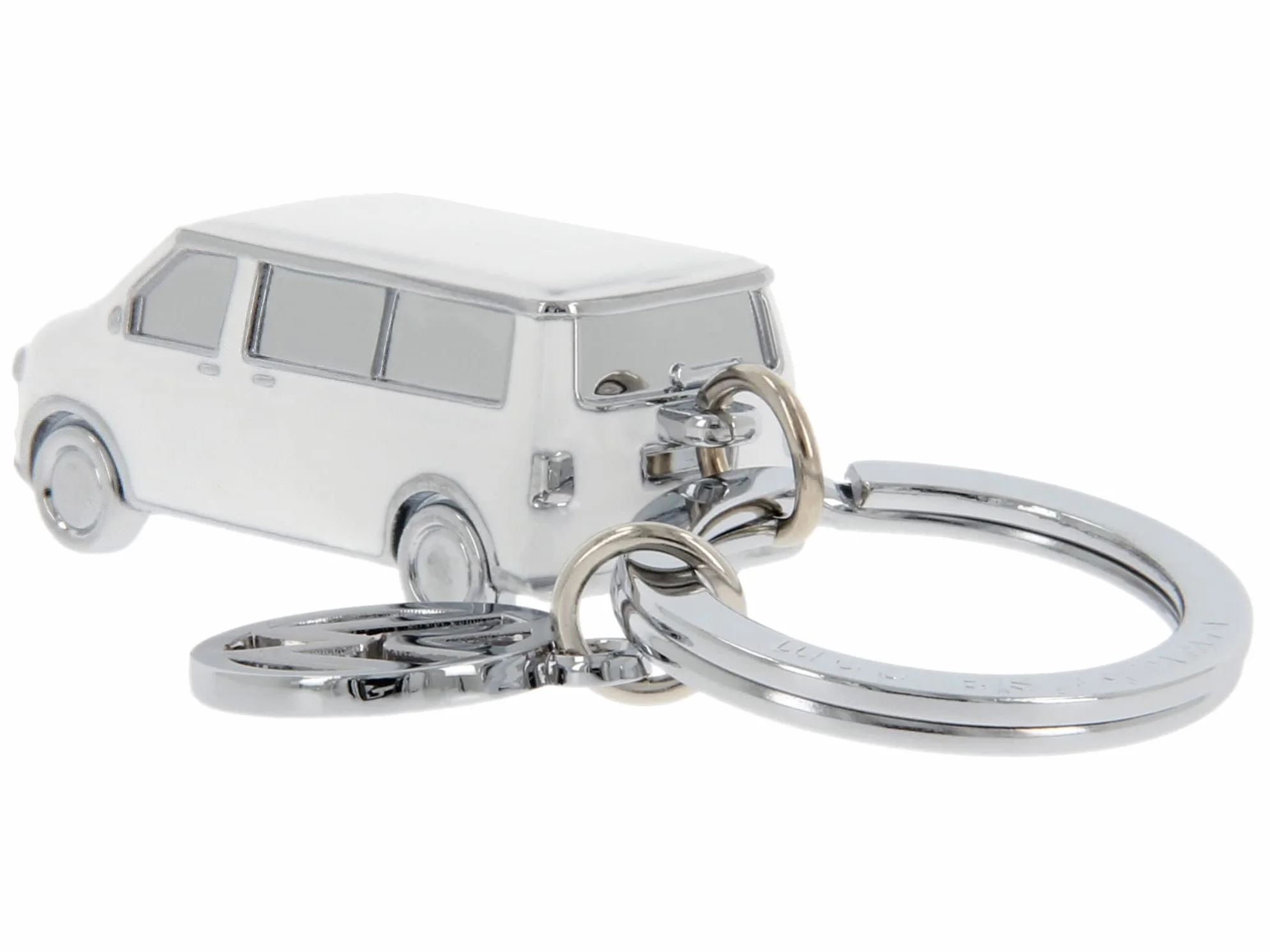 BRISA VW Collection – Volkswagen 3D metalowy breloczek do kluczy, pierścień do kluczy, akcesoria w stylu T5/T6 Bulli Bus (Classic Bus/srebrny)