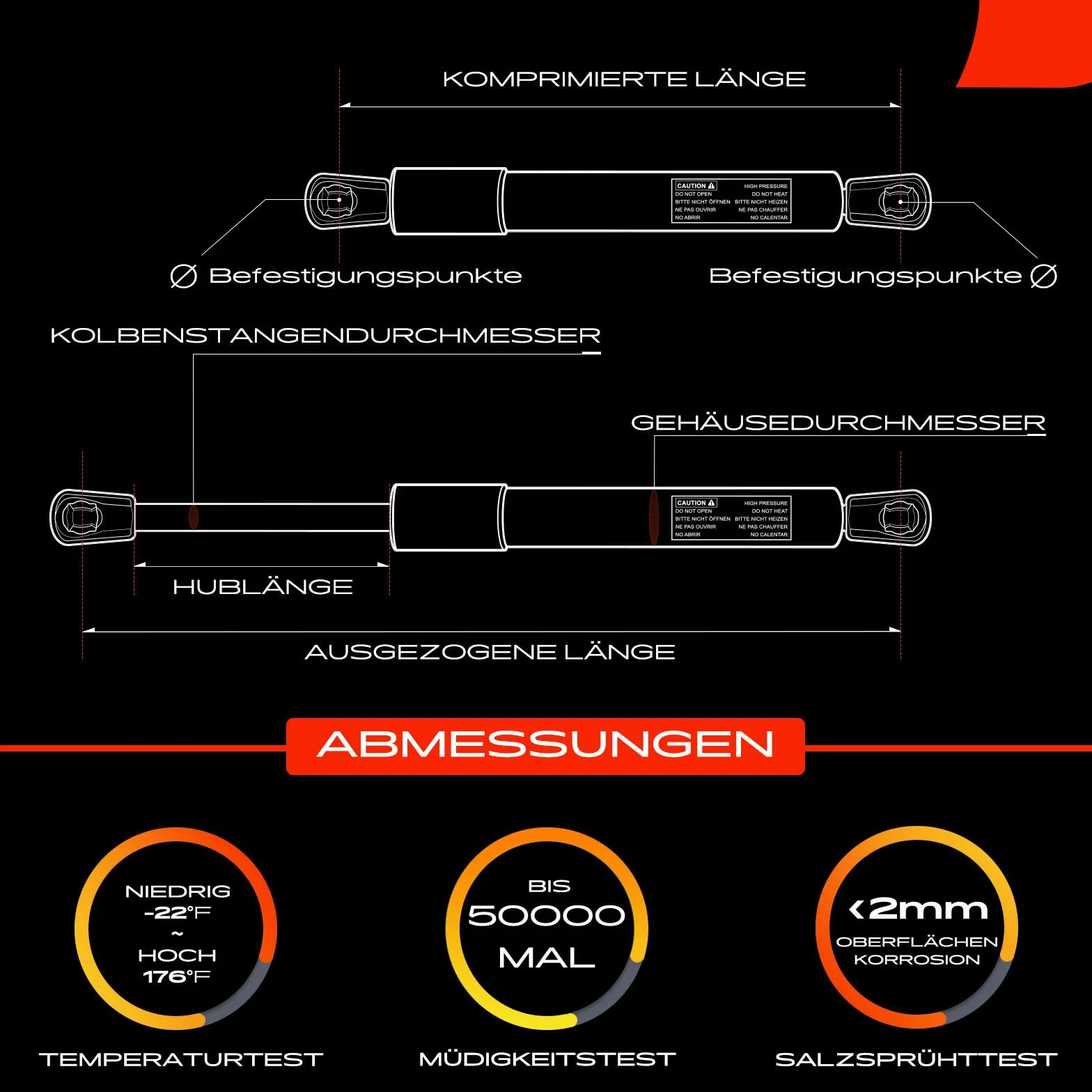 2 x sprężyna gazowa do bagażnika kompatybilny z Elantra XD iX35 LM EL ELH Matrix FC 2000-20 817712S000