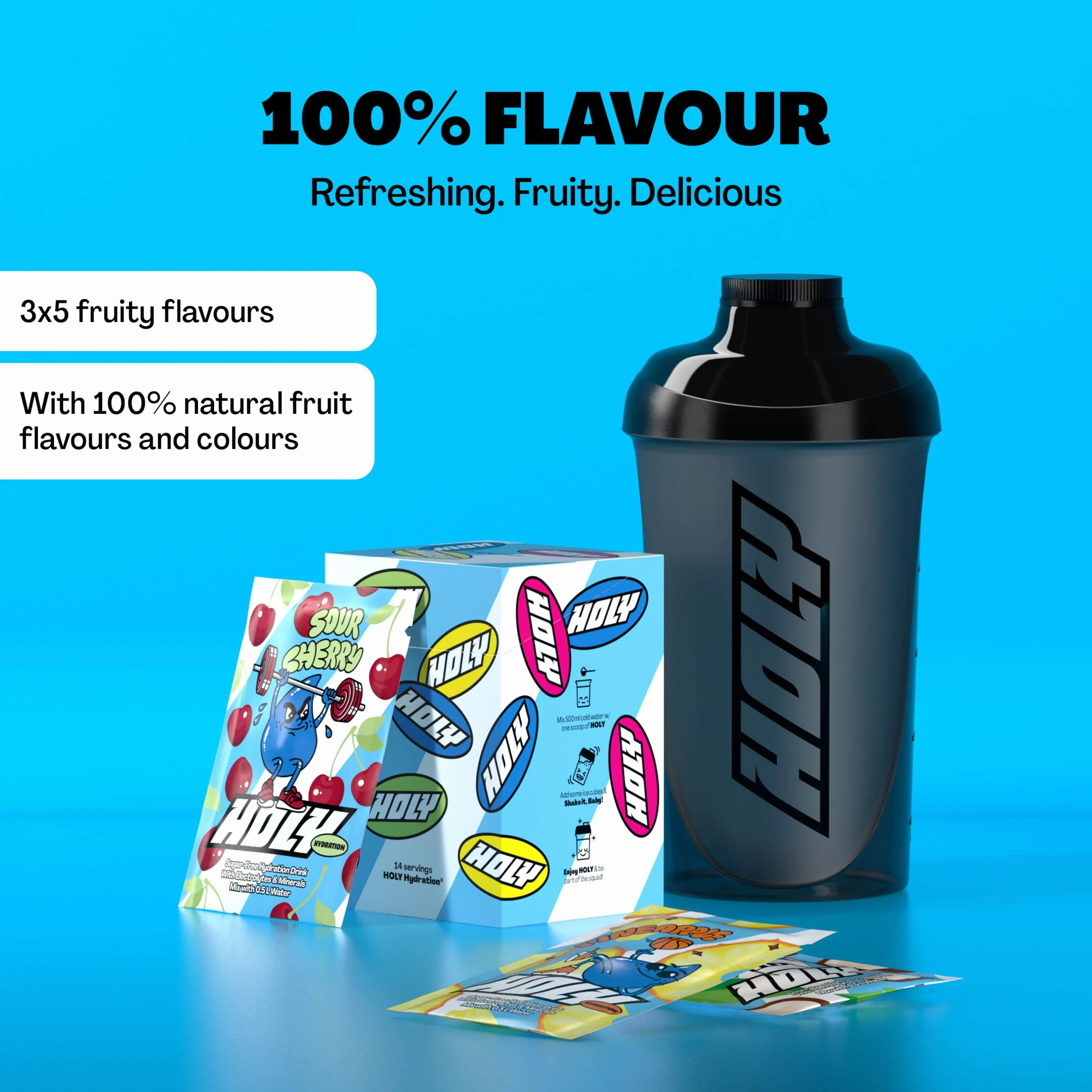 HOLY Hydration Starter Set bezcukrowy napój dla sportowców z elektrolitami 2x7 rodzajów o naturalnym owocowym smaku