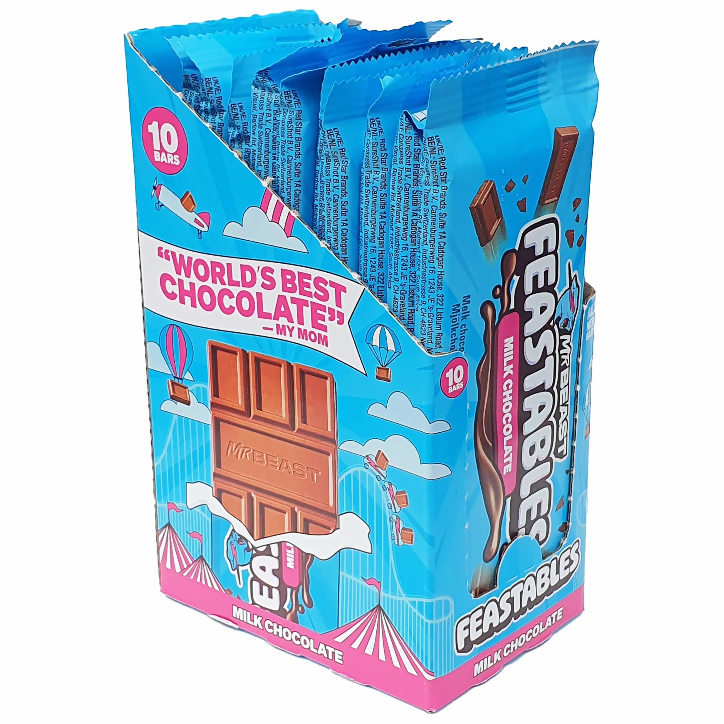 Feastables MrBeast tabliczka czekolady mlecznej 10 x 60 g