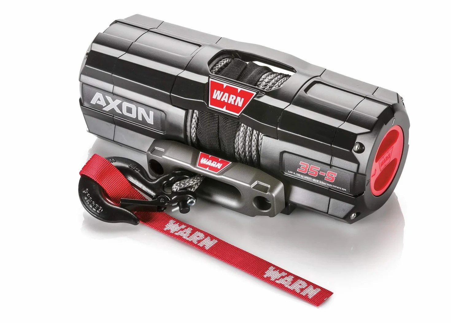 WARN 101130 AXON 35-S Syntetyczna wciągarka Powersport, czarna, jeden rozmiar.