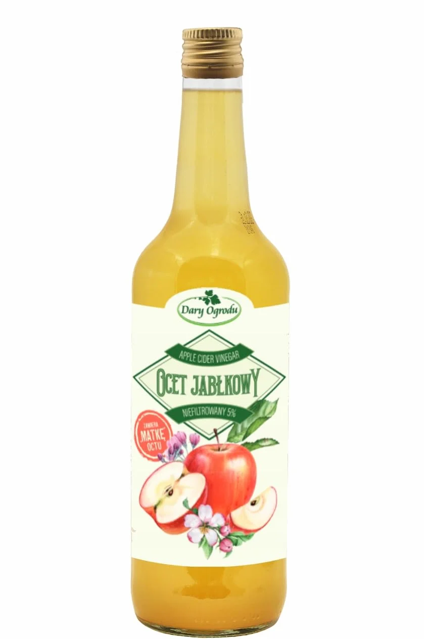 Ocet Jabłkowy Naturalny Niefiltrowany Niepasteryzowany Matka Octu Żywy Zdrowy/Dary Ogrodu
