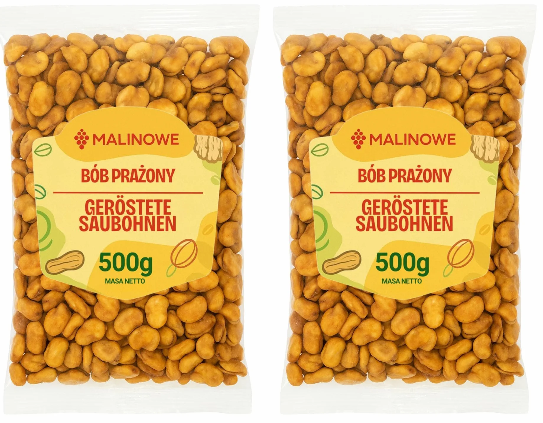 Malinowe Przekąska z solą BÓB PRAŻONY Solony chipsy 1kg