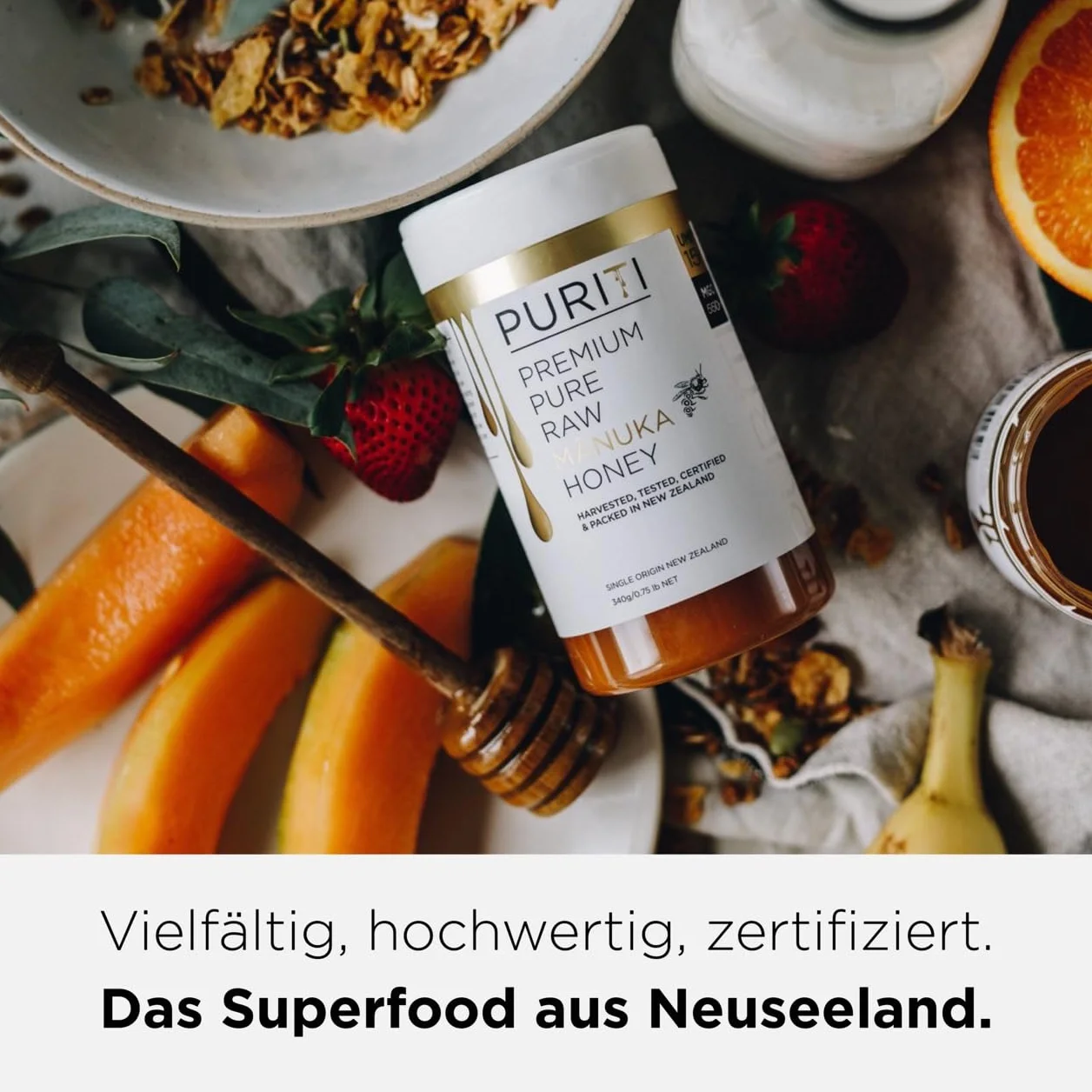 PURITI Miód Manuka MGO 550+ 500 g z Nowej Zelandii certyfikowany metyloglioksal