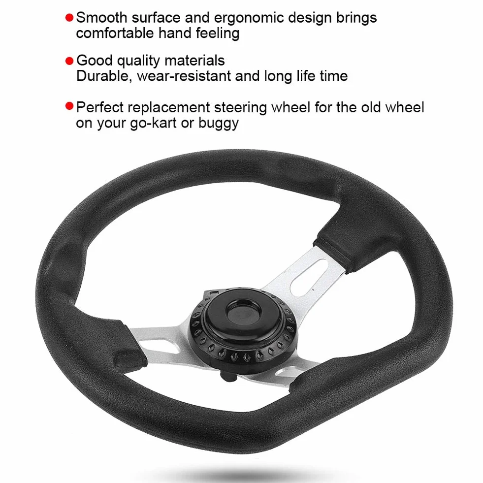 Kierownica 10,63 cala - ergonomiczna kierownica UTV, ze stopu aluminium ABS, wygodna wtyczka, łatwa instalacja, do wózka wyścigowego GO Kart
