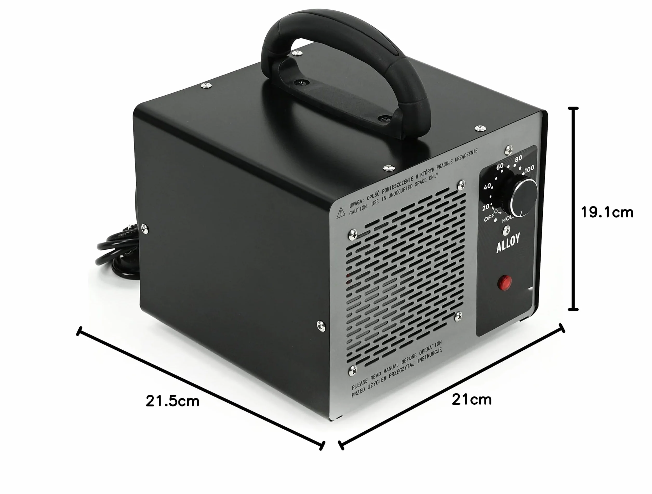 LEHMANN Samochodowy generator ozonu 60 000 mg/h | timer 120 min | skuteczna dezynfekcja pomieszczenia przed wirusami, bakteriami i grzybami | szybkie usuwanie zapachów | eliminuje zapachy dymu i