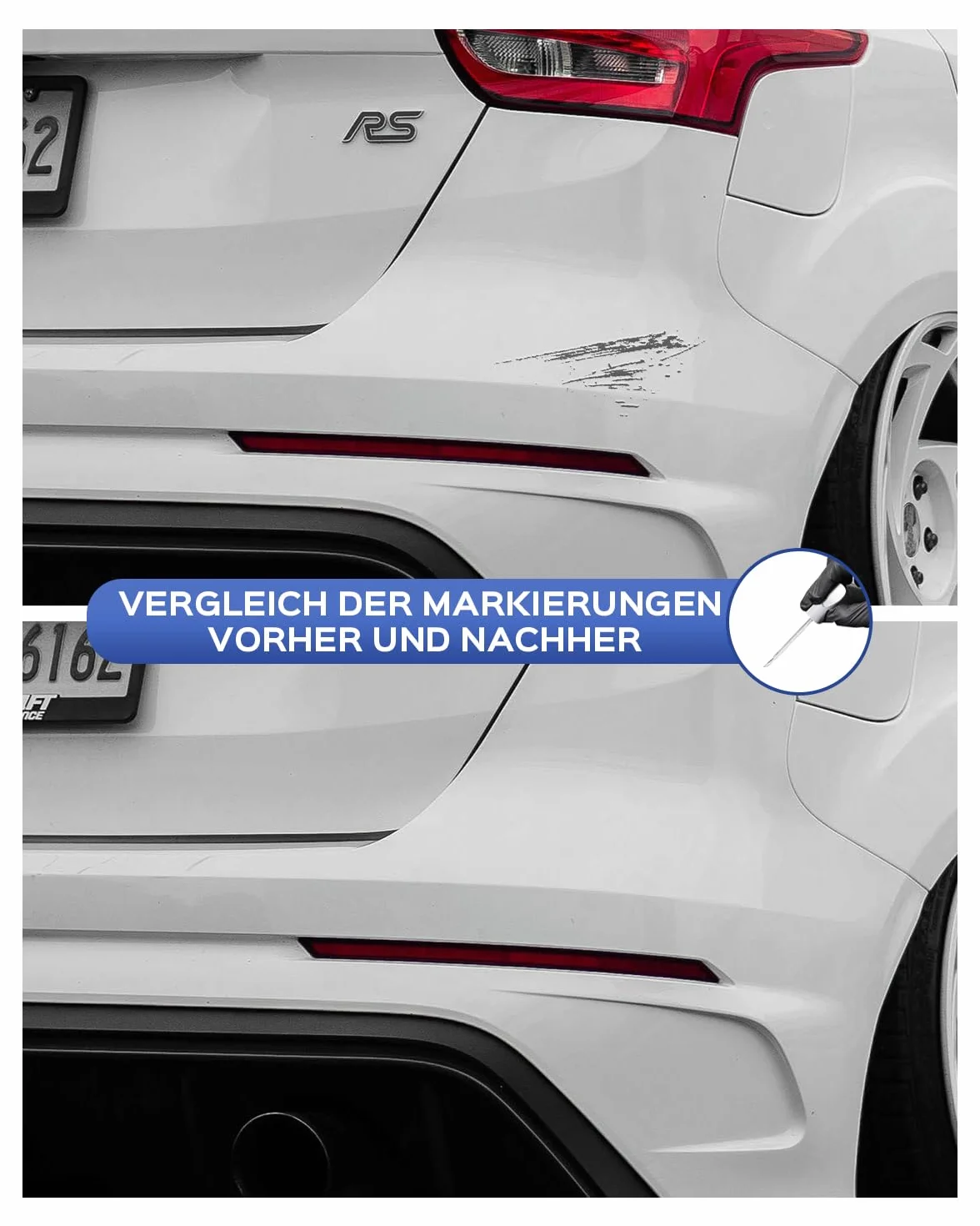 UG White Platinum Metallic Tricoat Pisak do lakieru Kompatibelny z Ford Dokładne dopasowanie do uszczerbkowań i rys