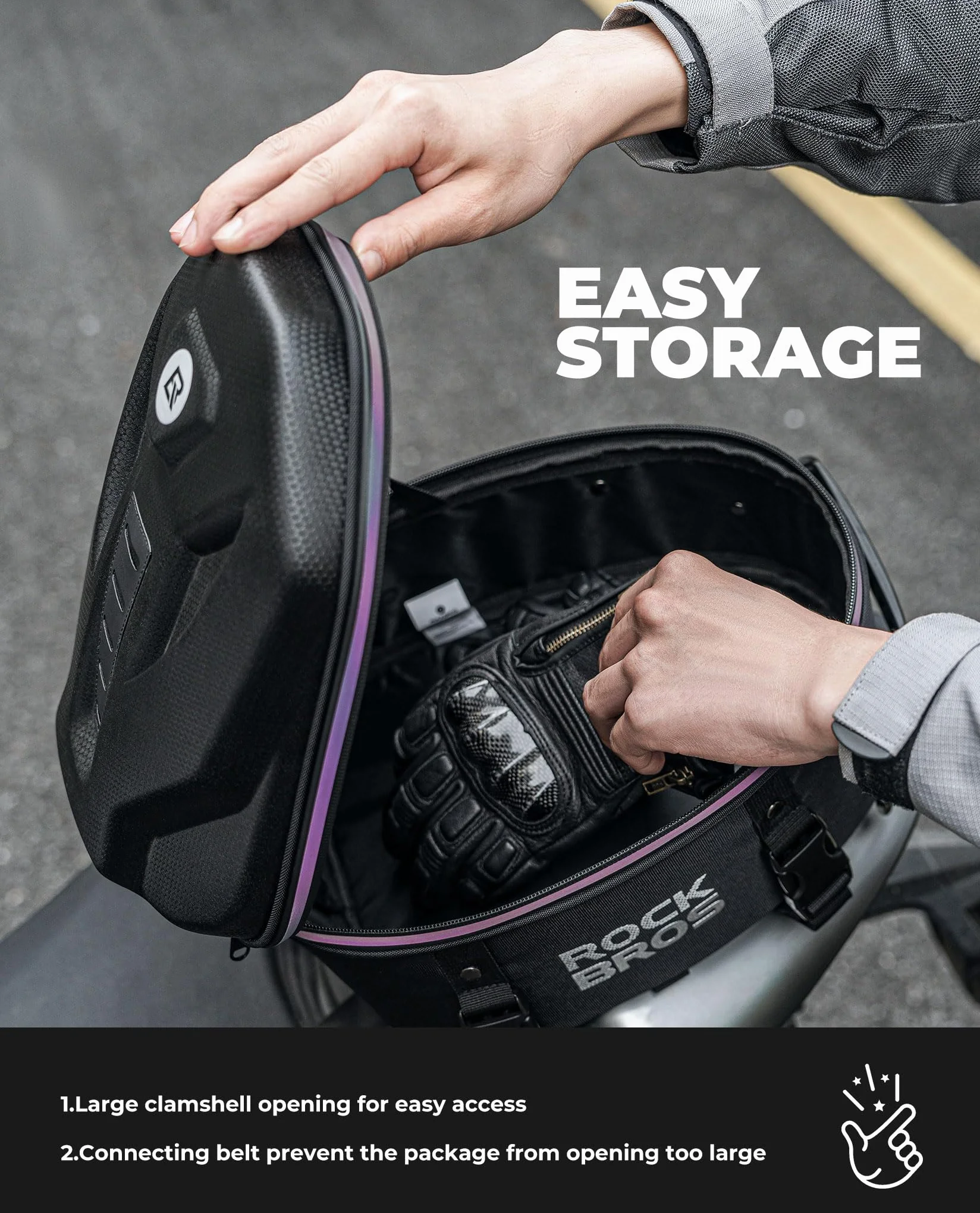 ROCKBROS Torba Na Tylne Siedzenie Motocyklowe Torba Na Siedzenie, 12,5 L Torba Na Bagaż Motocyklowy Plecak Z Paskami Wodoodporna Torba Motocyklowa Z Pokrowcem Przeciwdeszczowym Do Przechowywania