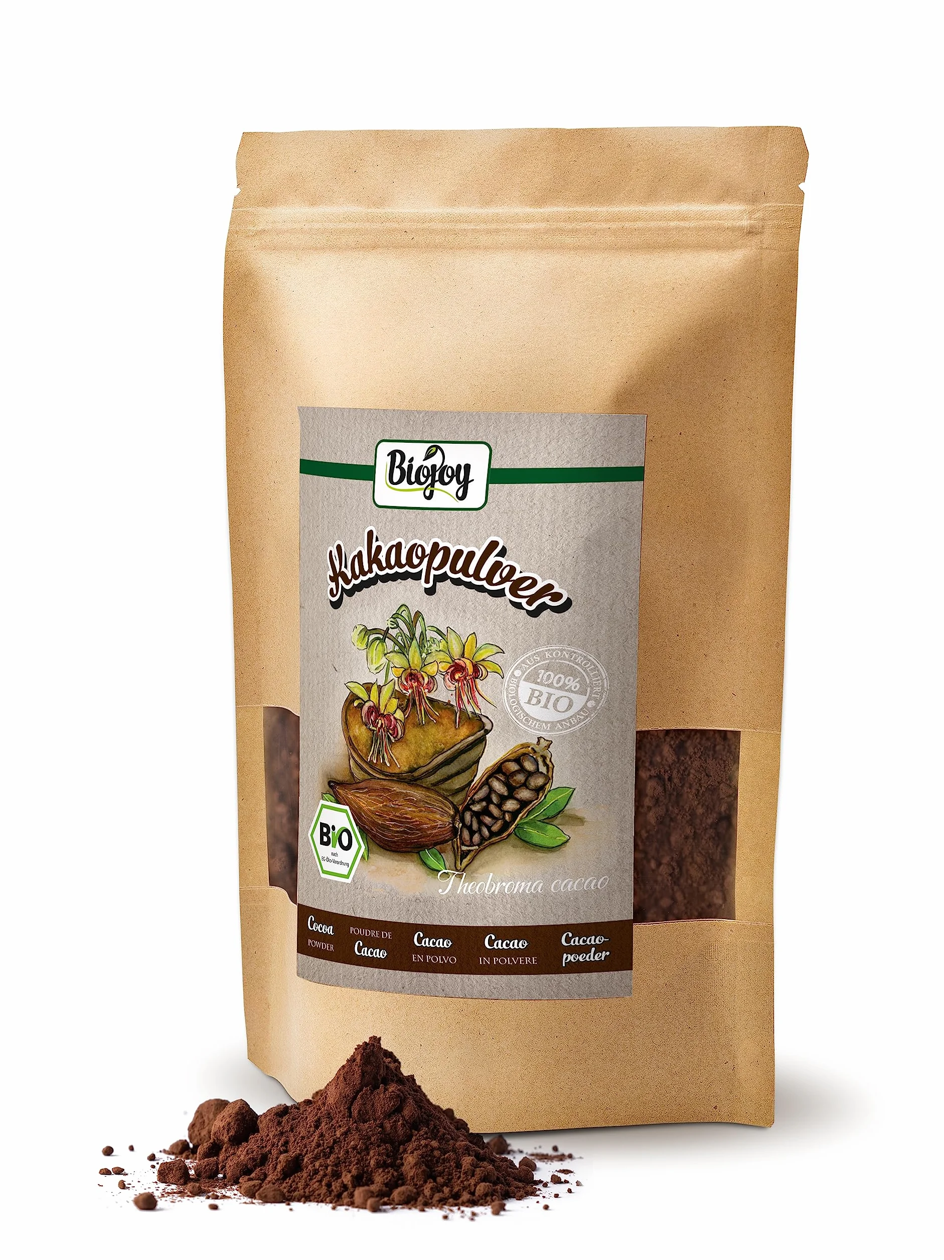 Biojoy Organiczne kakao w proszku 500 g naturalne bez dodatku cukru