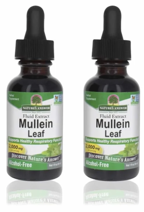 NatureAnswer's Mullein Leaf, 2000 mg, 60 ml, 2-Pack