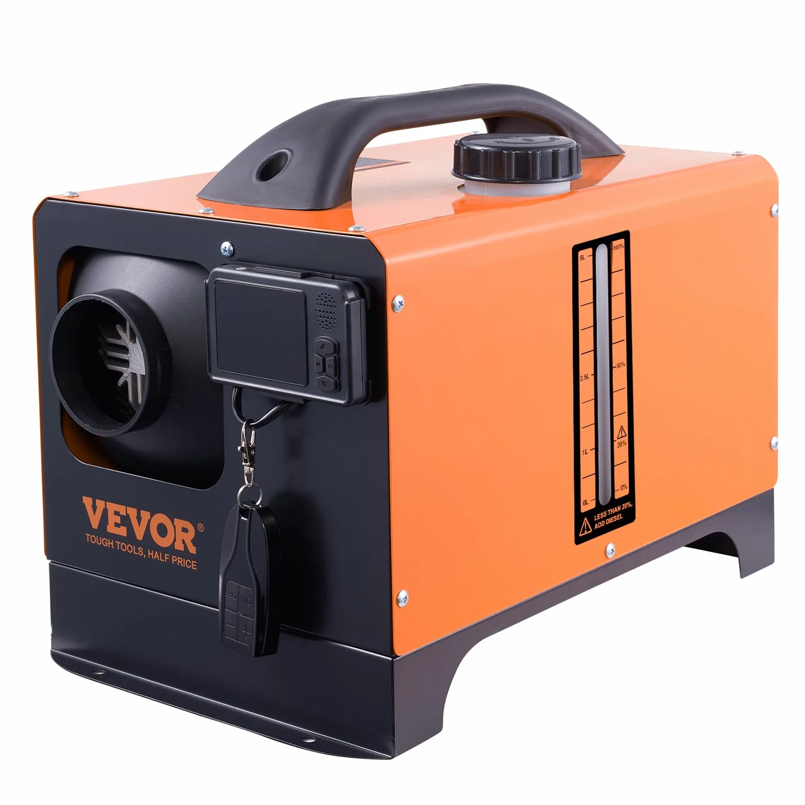 VEVOR Nagrzewnica powietrza na olej napędowy, nagrzewnica pomocnicza 12 V, 8 kW, 0,16 – 0,62 l/h, nagrzewnica powietrza na olej napędowy z wyświetlaczem LCD, pilotem zdalnego sterowania i aplikacją
