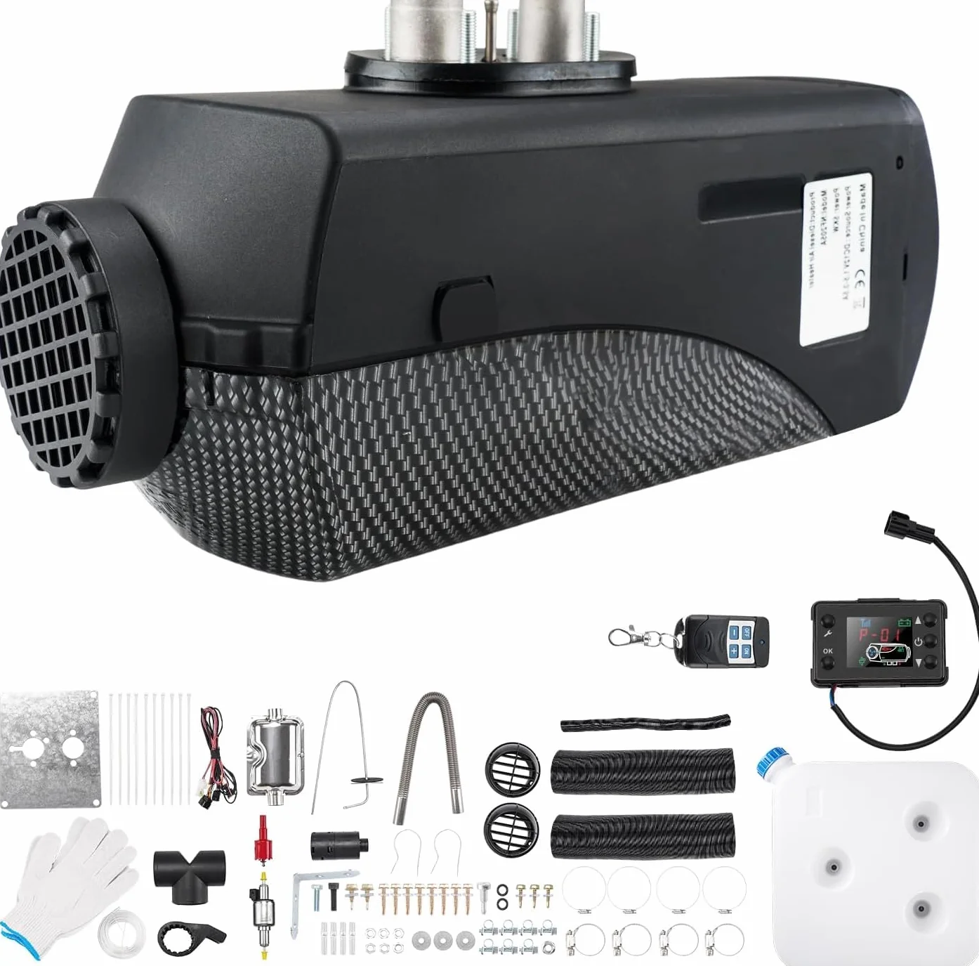 12V 8KW Air Diesel Heater przenośny zestaw ogrzewania postojowego z tłumikiem zdalny wyświetlacz LCD, ciche ogrzewanie Diesel do samochodów ciężarowych łodzi autobusów przyczep kempingowych kamperó