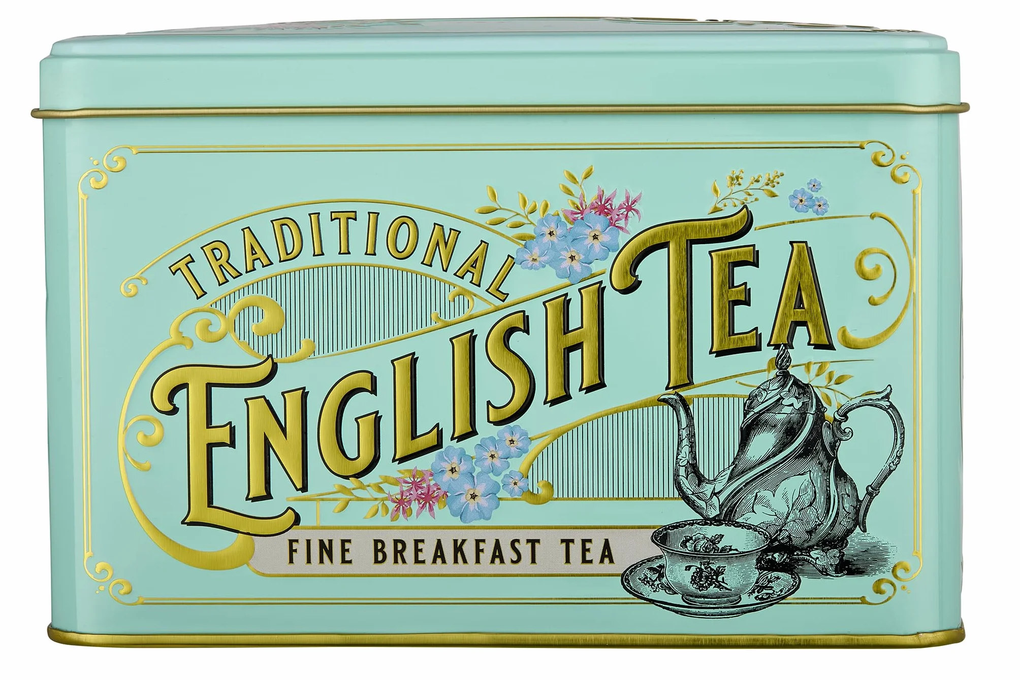 New English Teas Vintage wiktoriańska puszka na herbatę z 40 angielskimi saszetkami do herbaty na śniadanie