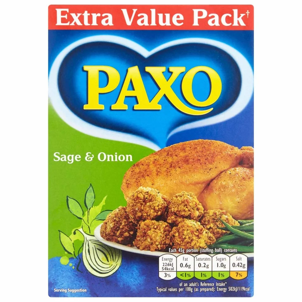 Paxo Mieszanka nadziewania szałwią i cebulą, 340 g