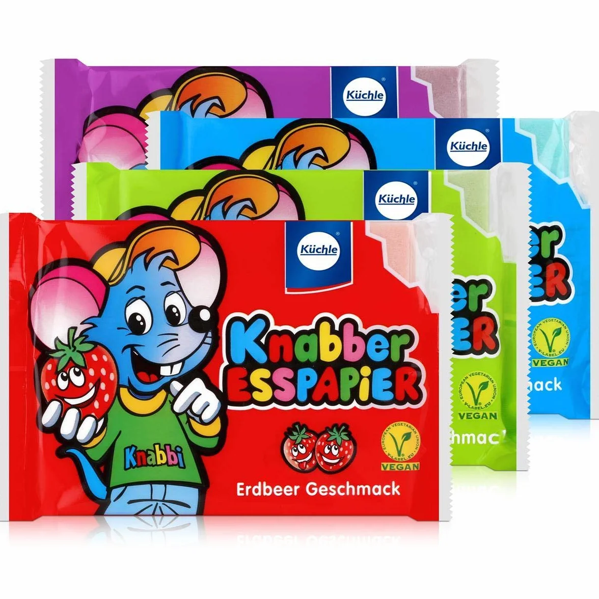 Küchle Knabber papier jadalny 4-kolorowy 100 g różne smaki