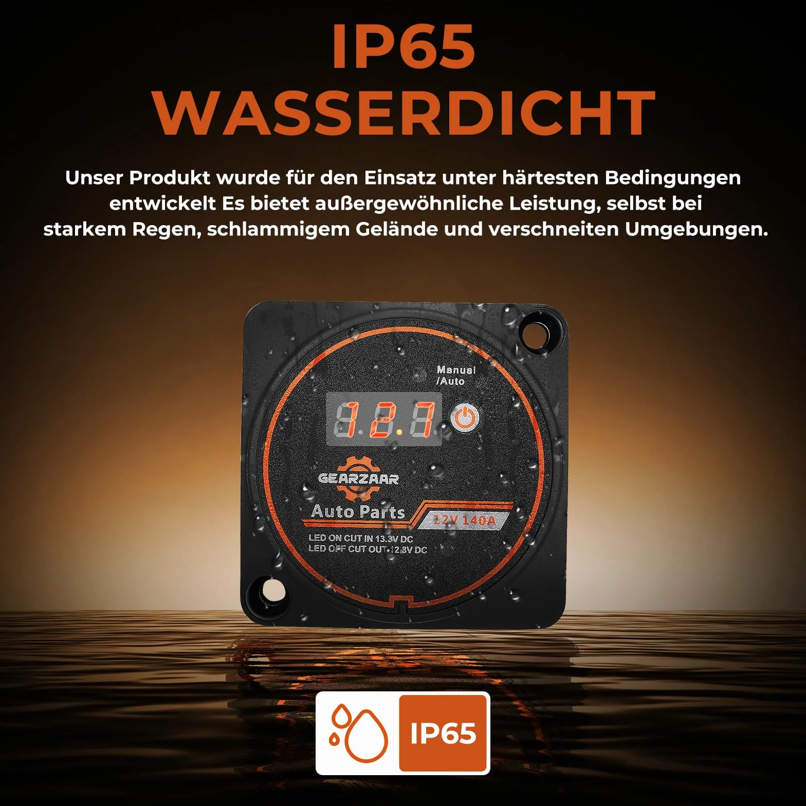 GEARMONSTER 12 V/140 A BSR w pełni automatyczny przekaźnik odłączający do akumulatora z wyświetlaczem LCD, przekaźnikiem do ładowania samochodów kempingowych, wrażliwych na napięcie, VSR Dual Battery