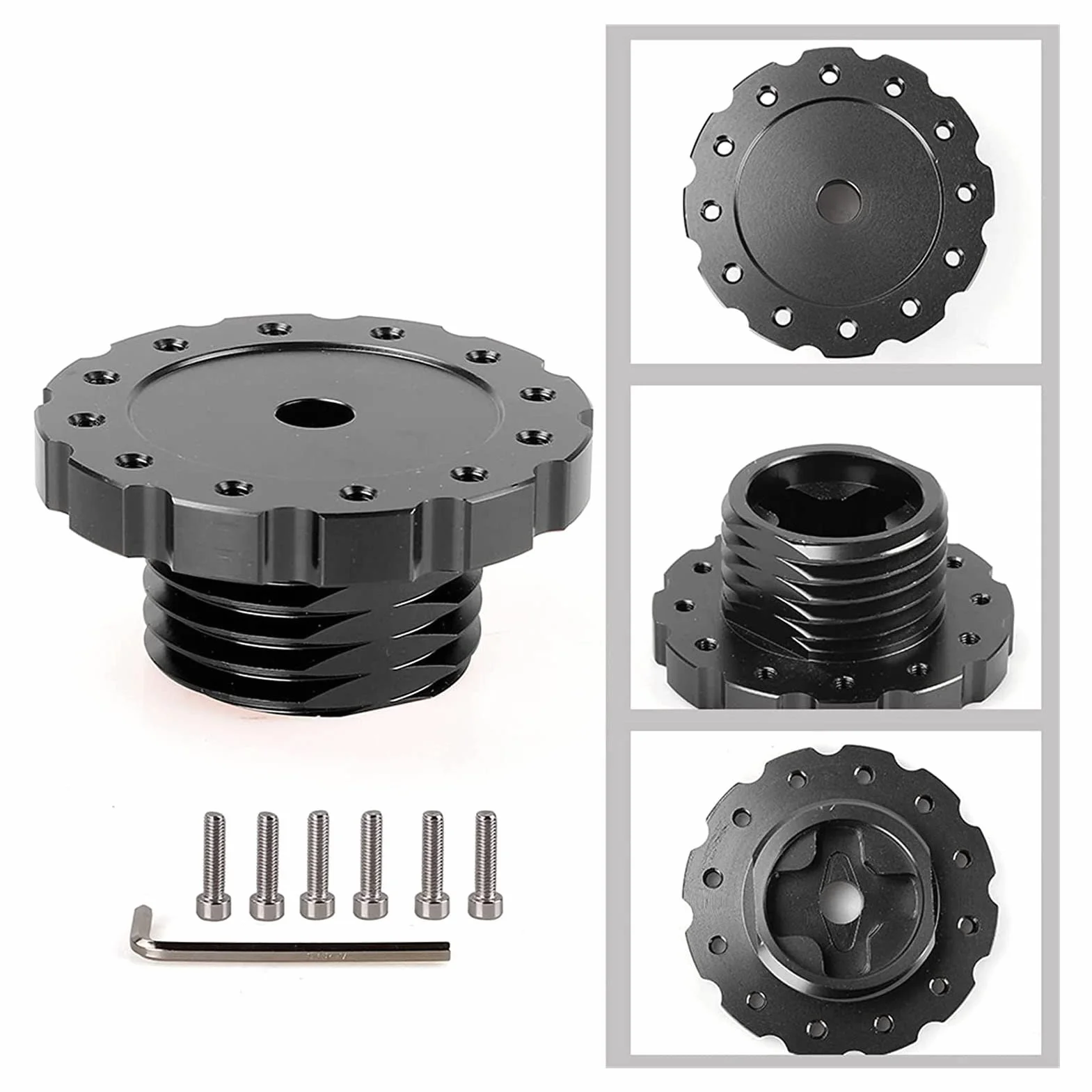 Płyta Adaptera Kierownicy, Aluminiowa Kierownica do Gier Wyścigowych, Profesjonalny Adapter do Thrustmaster T300 T500 TS PC TS XW (Czarny)