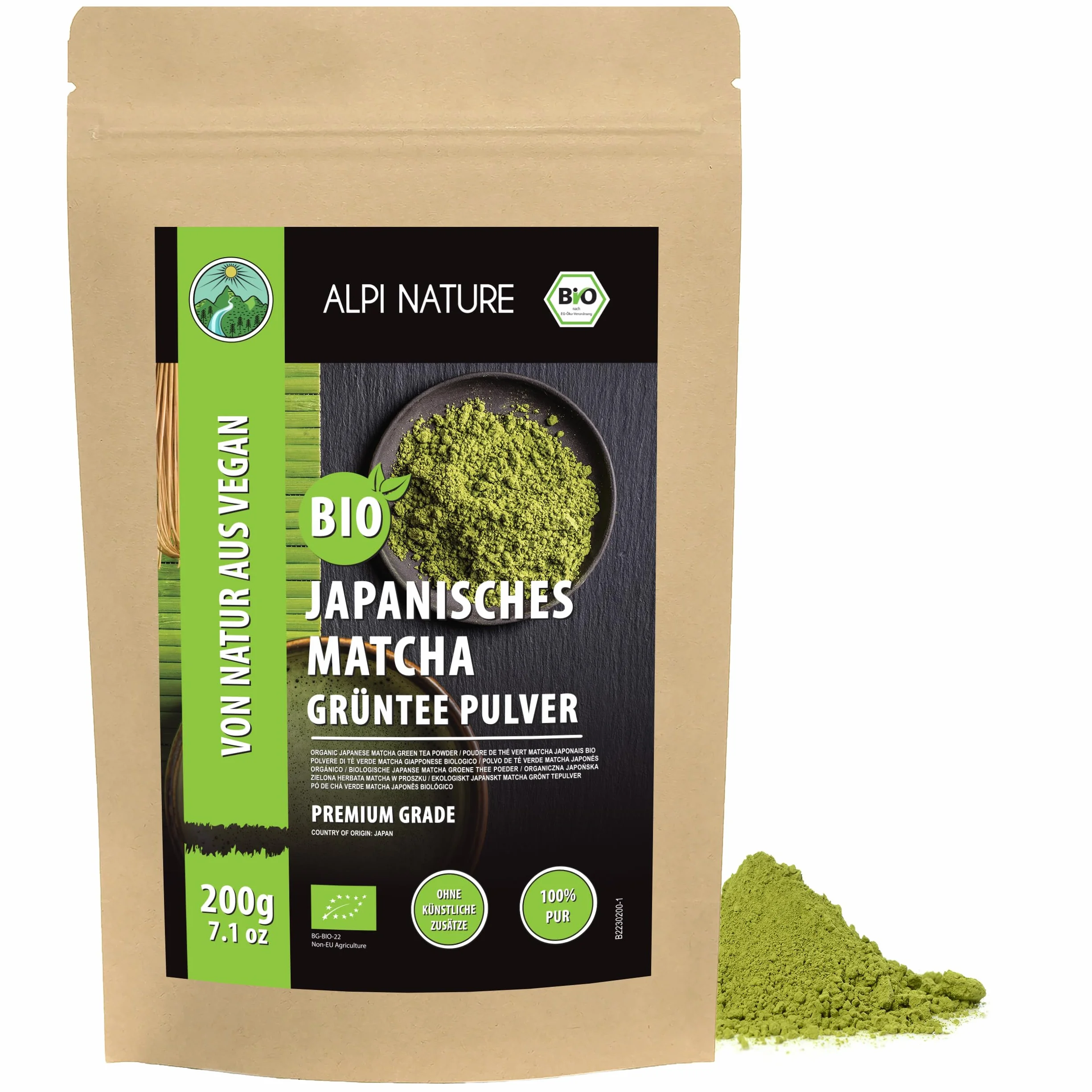 Matcha w Proszku 200g Japońska Zielona Herbata Klasy Premium Naturalna