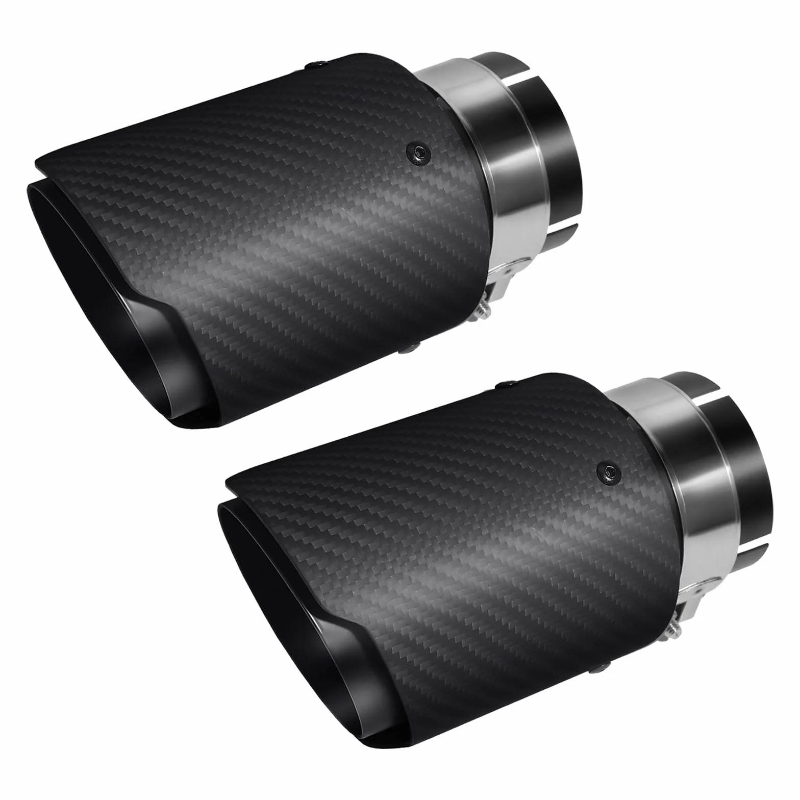 63 mm (2,5") wlot końcówek wydechowych ze stali nierdzewnej i włókna węglowego Wylot powietrza w samochodzie Wylot powietrza 89 mm (3,5 cala) - Zestaw 2 szt. (czarny mat)
