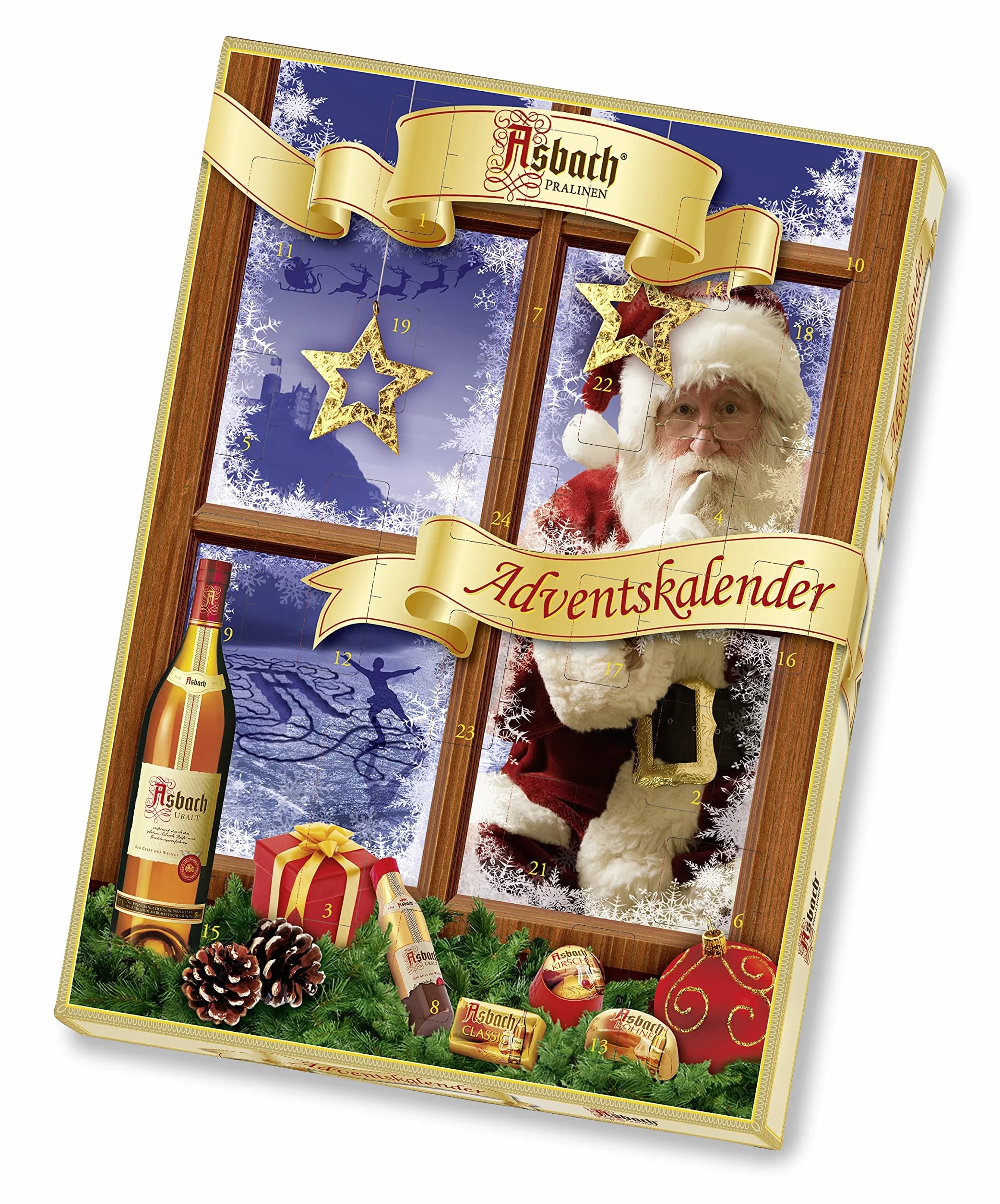 Asbach kalendarz adwentowy z pralinami 260 g