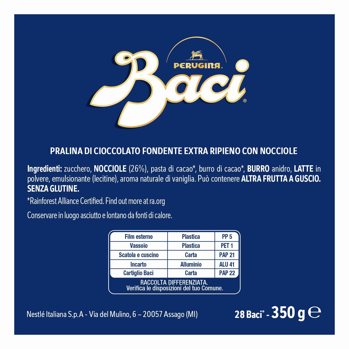 BACI PERUGINA Pudełko 350 g Classico Dark FINE Chocolate Truffle with Hazelnuts