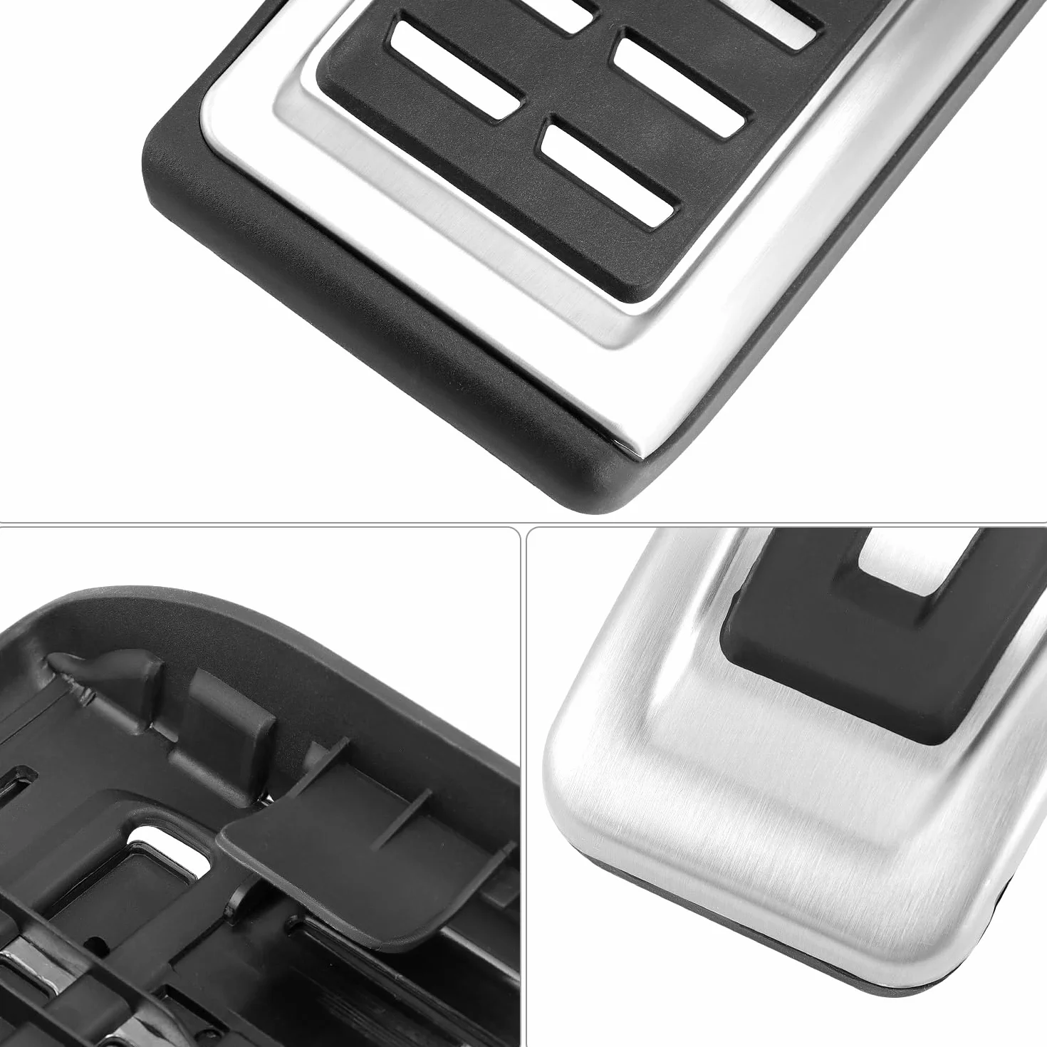 QWORK® Osłona na pedały ze stali nierdzewnej podnóżek pedały hamulca osłona na pedały, kompatybilny z VW Golf 7