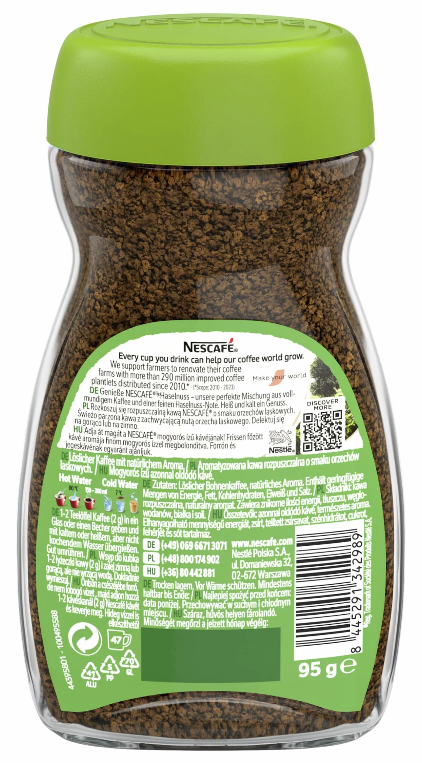 Nescafé Aromatyzowana kawa rozpuszczalna o smaku orzechów laskowych 95 g