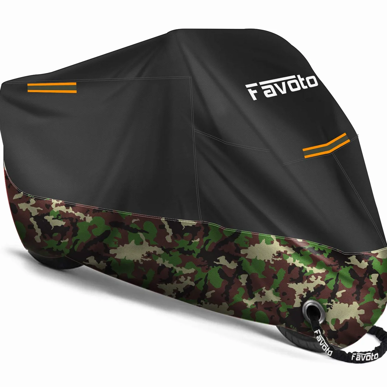 Favoto Ulepszony pokrowiec na motocykl, całoroczny, 210D, wodoszczelny, do użytku na zewnątrz, 245 x 105 x 125 cm