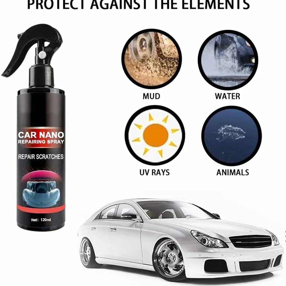 Nano Hydrofobowa Powłoka Woskowa do Lakieru w Sprayu Crystal Coat Film, 120 Ml, Chroni Przed Starzeniem i Warunkami Atmosferycznymi, Odporna na Zarysowania, łatwa w Aplikacji