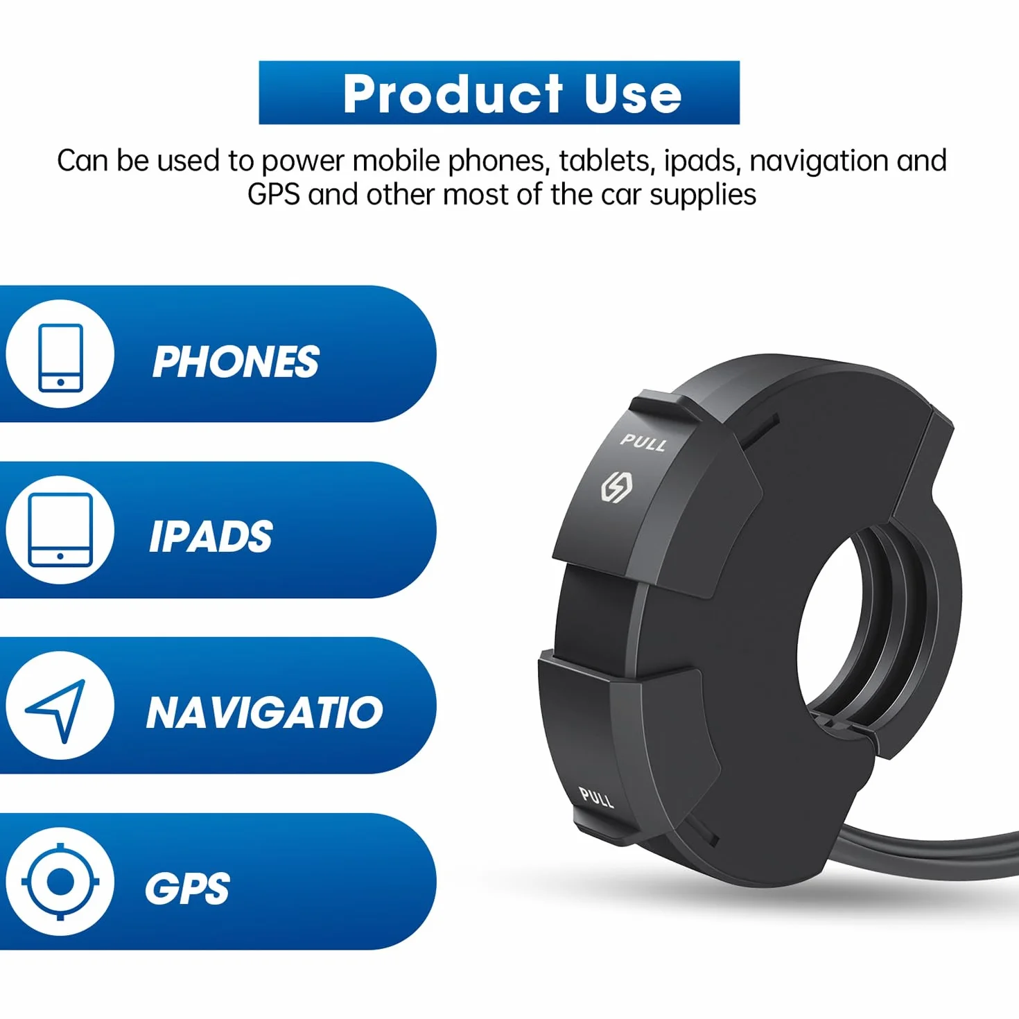 Gniazdo USB Moto,Wodoodporna ładowarka USB,QC3.0 18 W Typ C PD 30 W Wodoodporny Moto Telefon Ładowarka SAE do USB Adapter