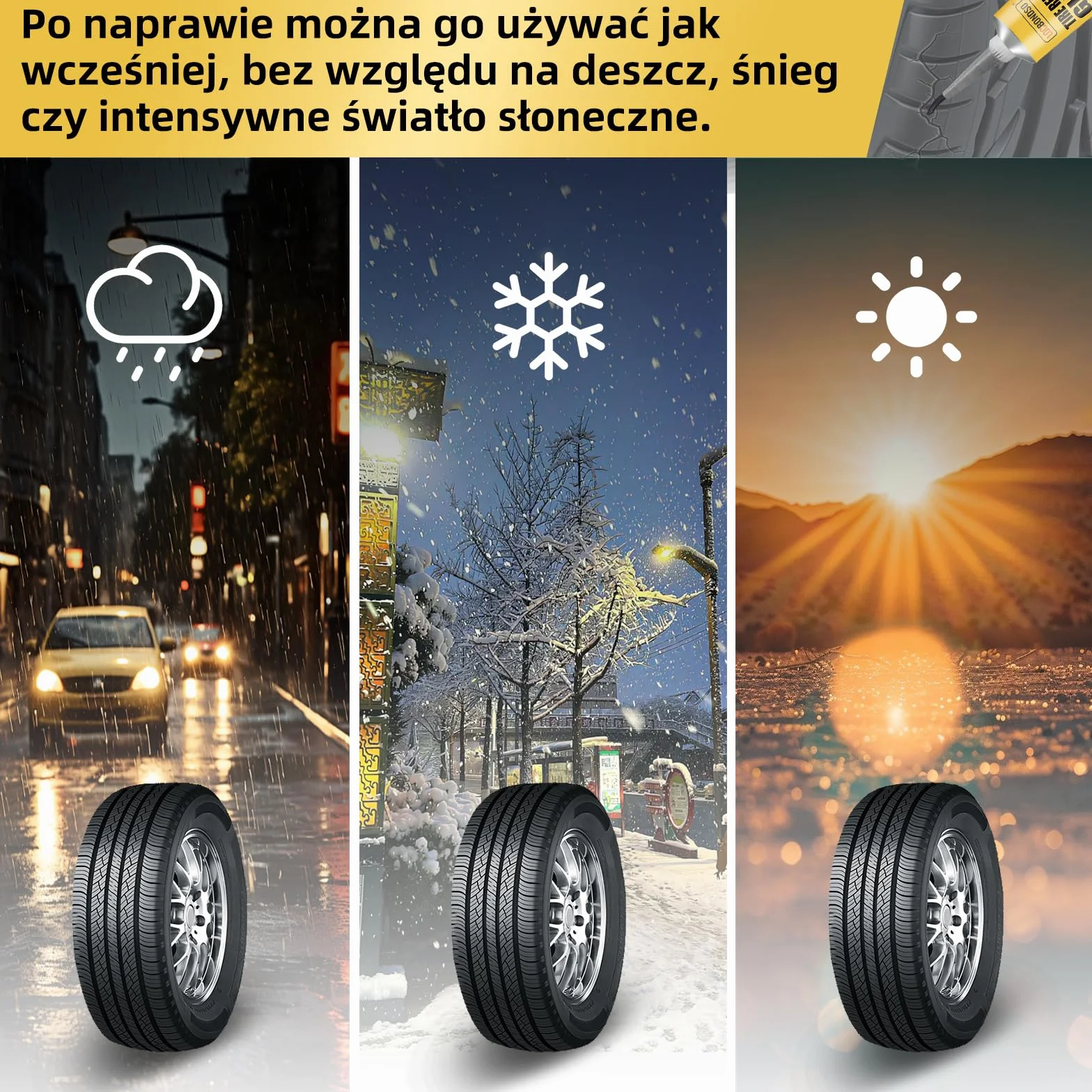 LOCBONDSO Klej do opon gumowy czarny wodoodporny szybka naprawa 50g