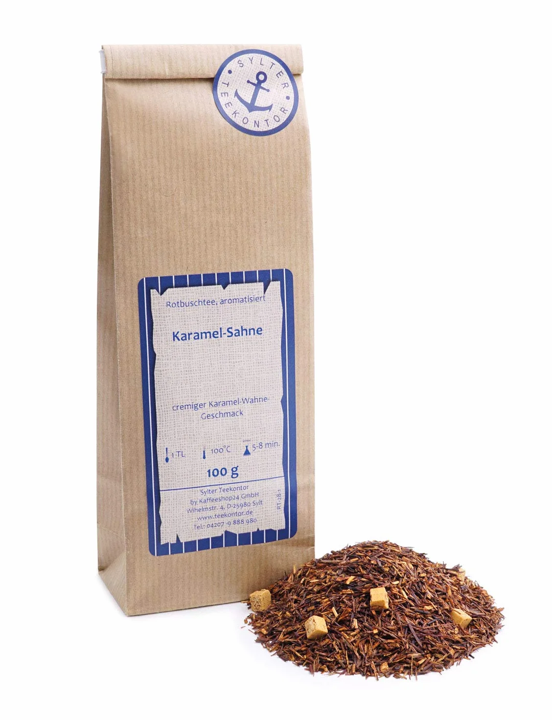 Herbata czerwonego buschu luzem Rooibos, śmietanka karmelowa Rooibos herbata Południowa Afryka 250 g