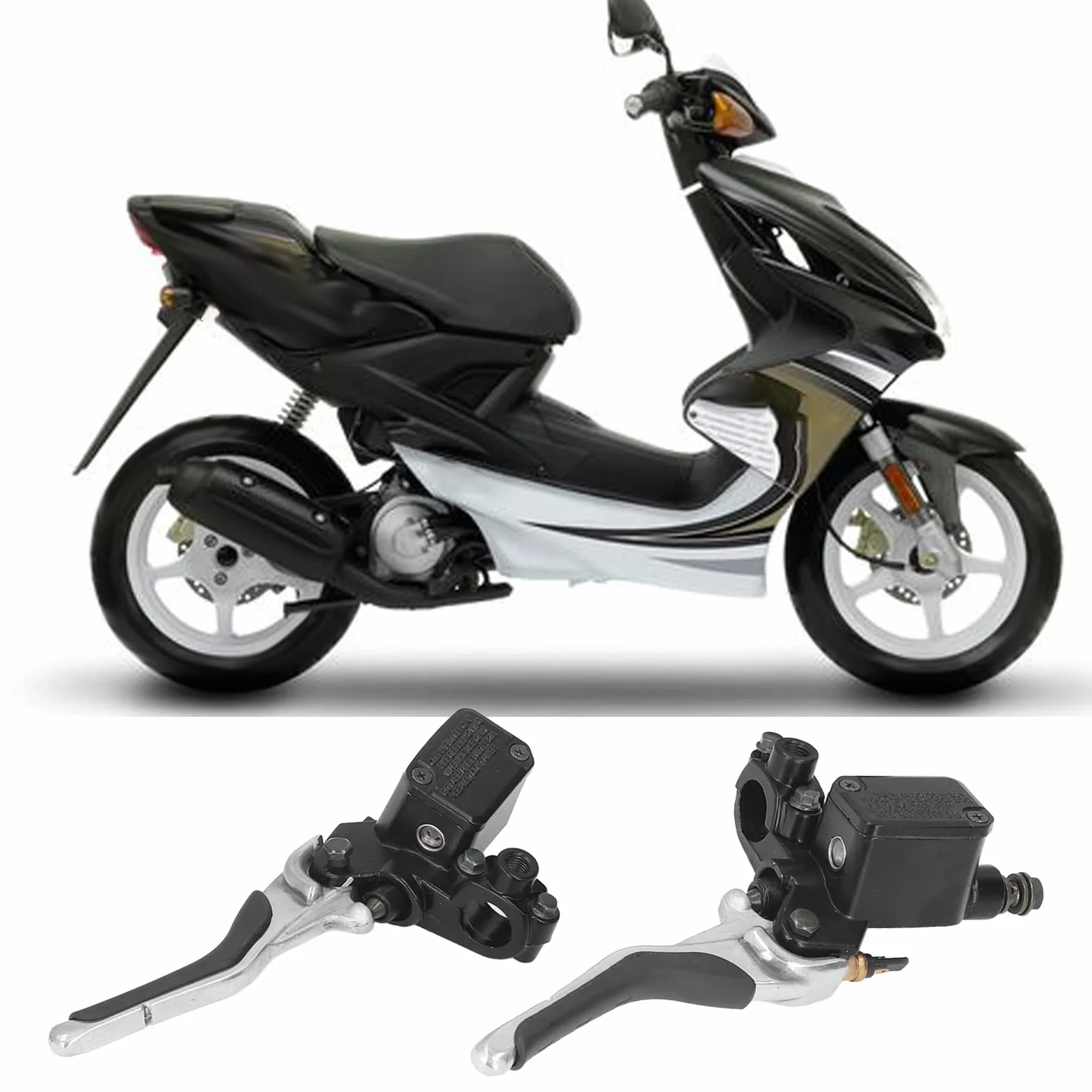 Dźwignia Klamki Hamulca, Para Motocykl Lewa Prawa Dźwignia Klamki Hamulca z Puszką Olejową Zamiennik CNC ze Stopu Aluminium dla YQ50 Aerox 1997-2013