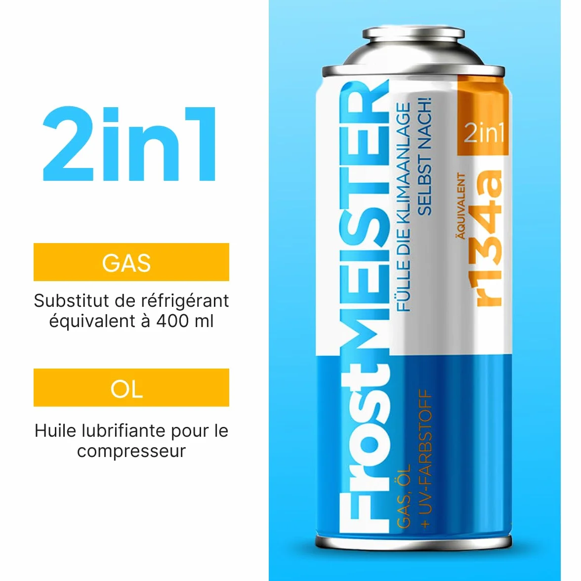 Zestaw do napełniania klimatyzacji samochodowej 2 w 1 400 ml R134a 1995-2016