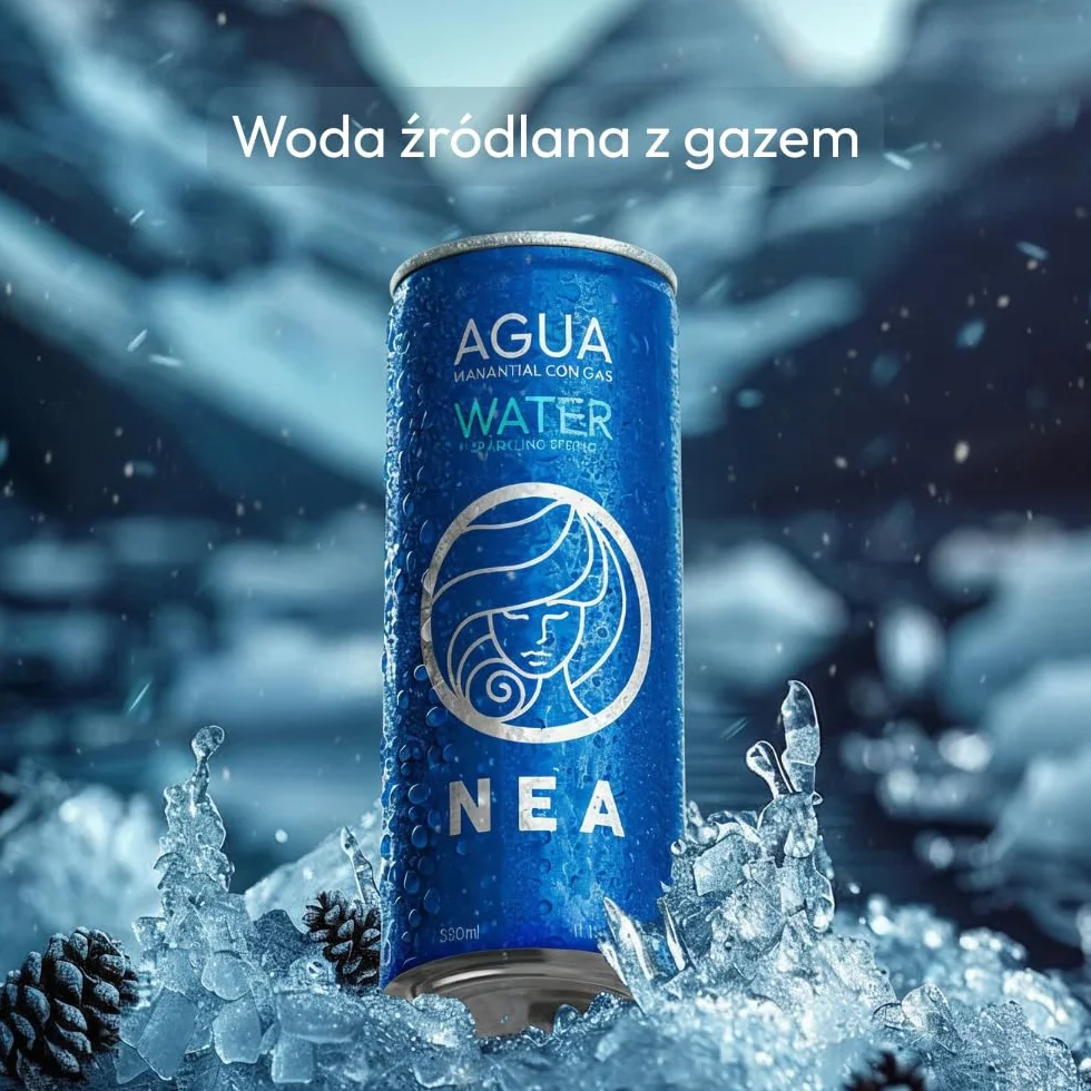 NEA Woda Gazowana w Puszkach – Nasycona Dwutlenkiem Węgla Woda Mineralna z Austriackich Alp - 330 ml (opakowanie 24 szt.)