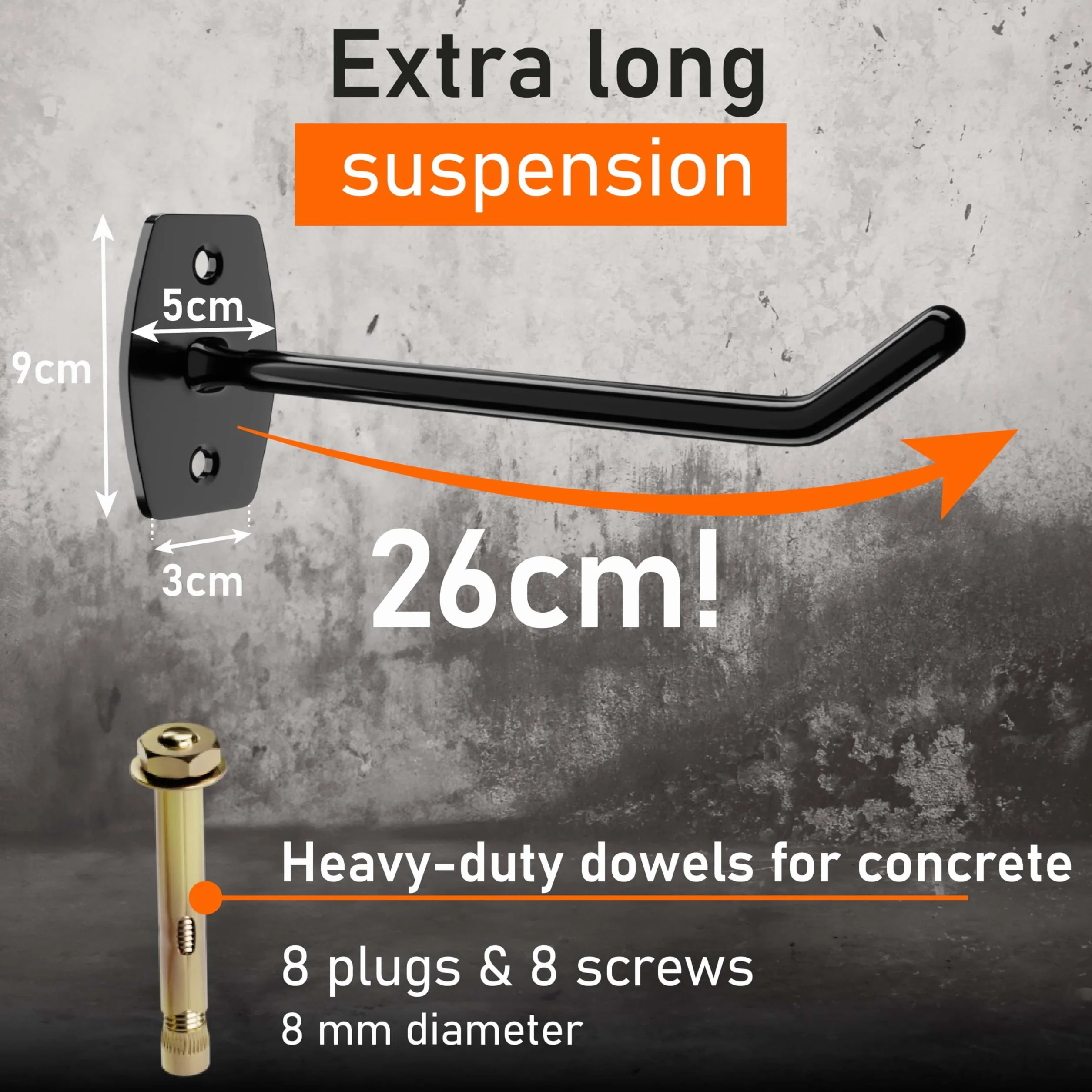 Upgrade4cars Uchwyt ścienny na opony do garażu na 4 felgi | Haki ścienne do opon samochodowych do 22 cali | Zestaw haków do wieszania opon | Gumowany uchwyt ścienny na opony ze stali nierdzewnej