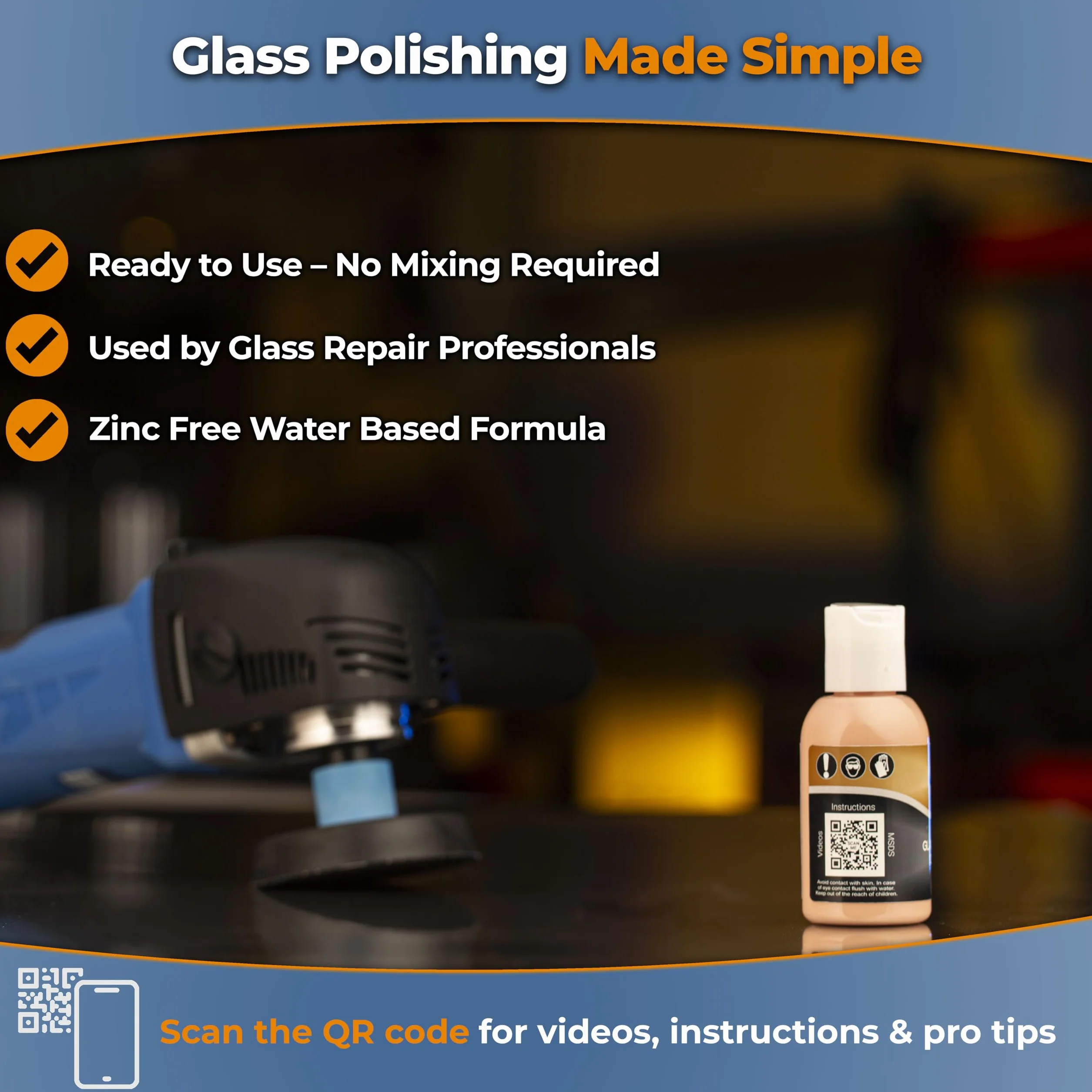 Masa polerska Glass Polish GP-PRO 48.2 g (50 ml) 2,3 mikrona do polerowania powierzchni szklanych GP14053