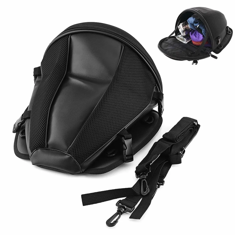 Torba Motocyklowa, Sportowa Wodoodporna Torba do Przechowywania na Tylnym Siedzeniu, Torba na tylną klapę Motocykla na Telefon, Klucze, Rękawiczki, Czarna Pasuje do Większości