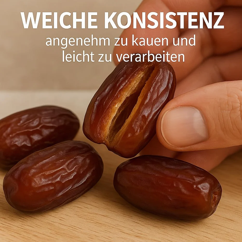 POSH Suszone owoce, daktyle bez pestek, naturalne, brązowe, bogate w energię przekąski pieczenie 1 kg