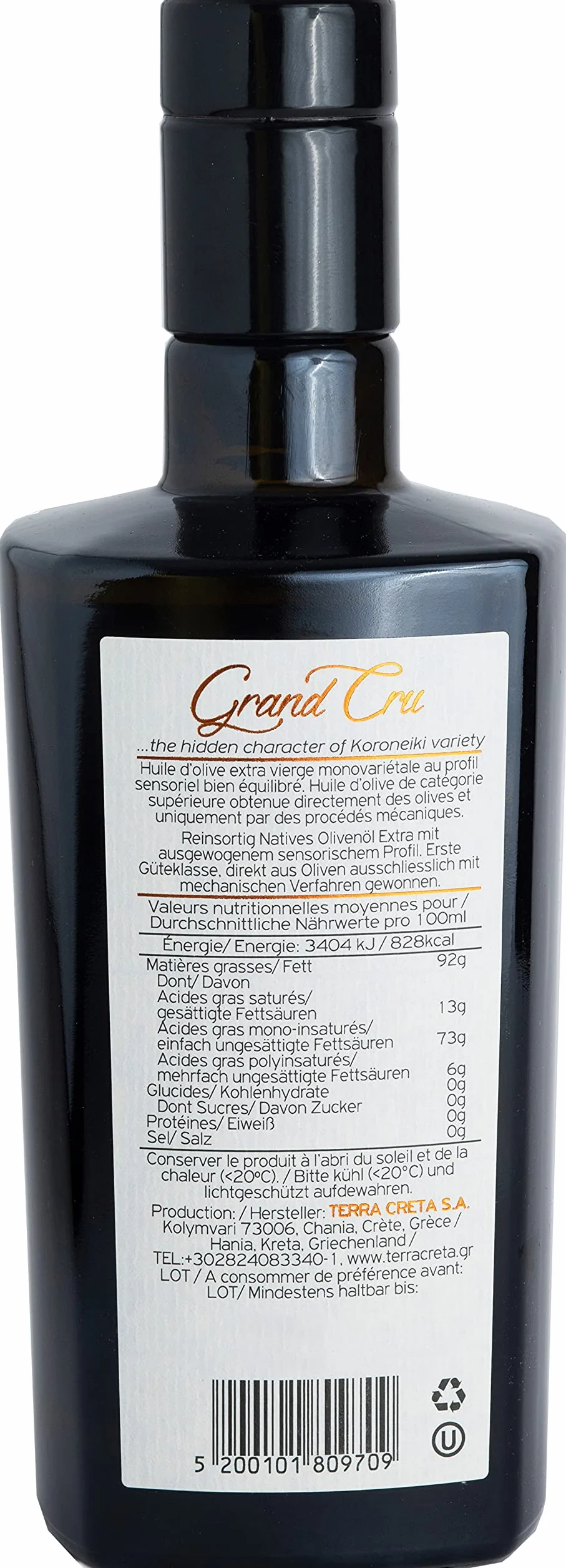 Terra Creta Grand Cru Oliwa Extra Virgin 500ml Kwasowość 0,19% Koroneiki