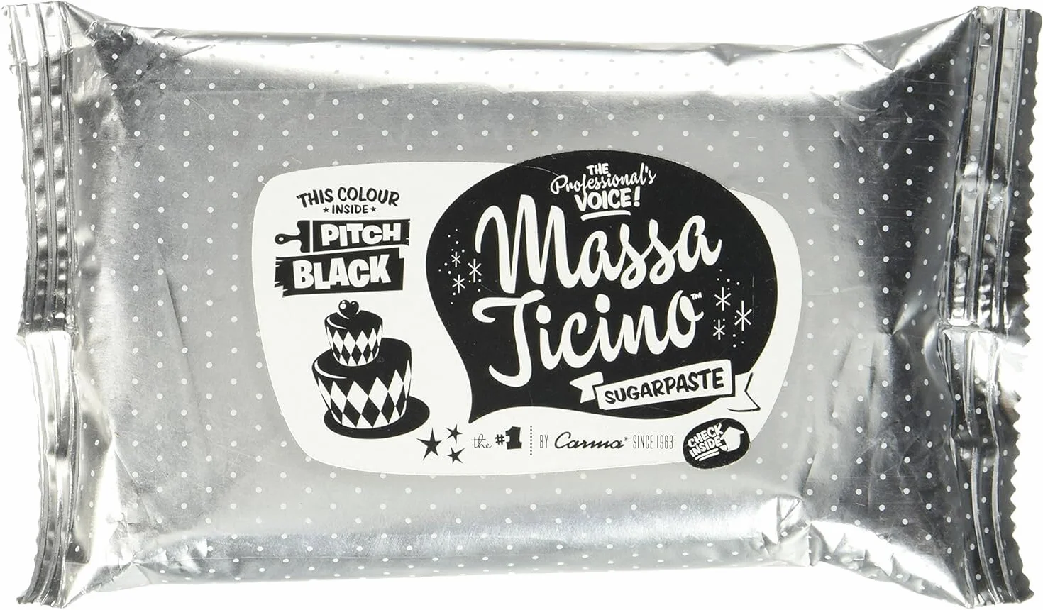 Massa Ticino fondant do wałków czarny 250 g