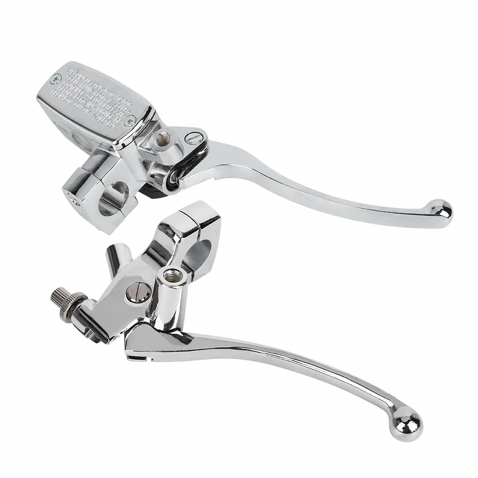 Lewy prawy główny cylinder hamulcowy dźwignia sprzęgła do Honda VT600 VT750 VT1100 VT1300 VTX1300 VF750 ręczna pompa hamulcowa (chrom)