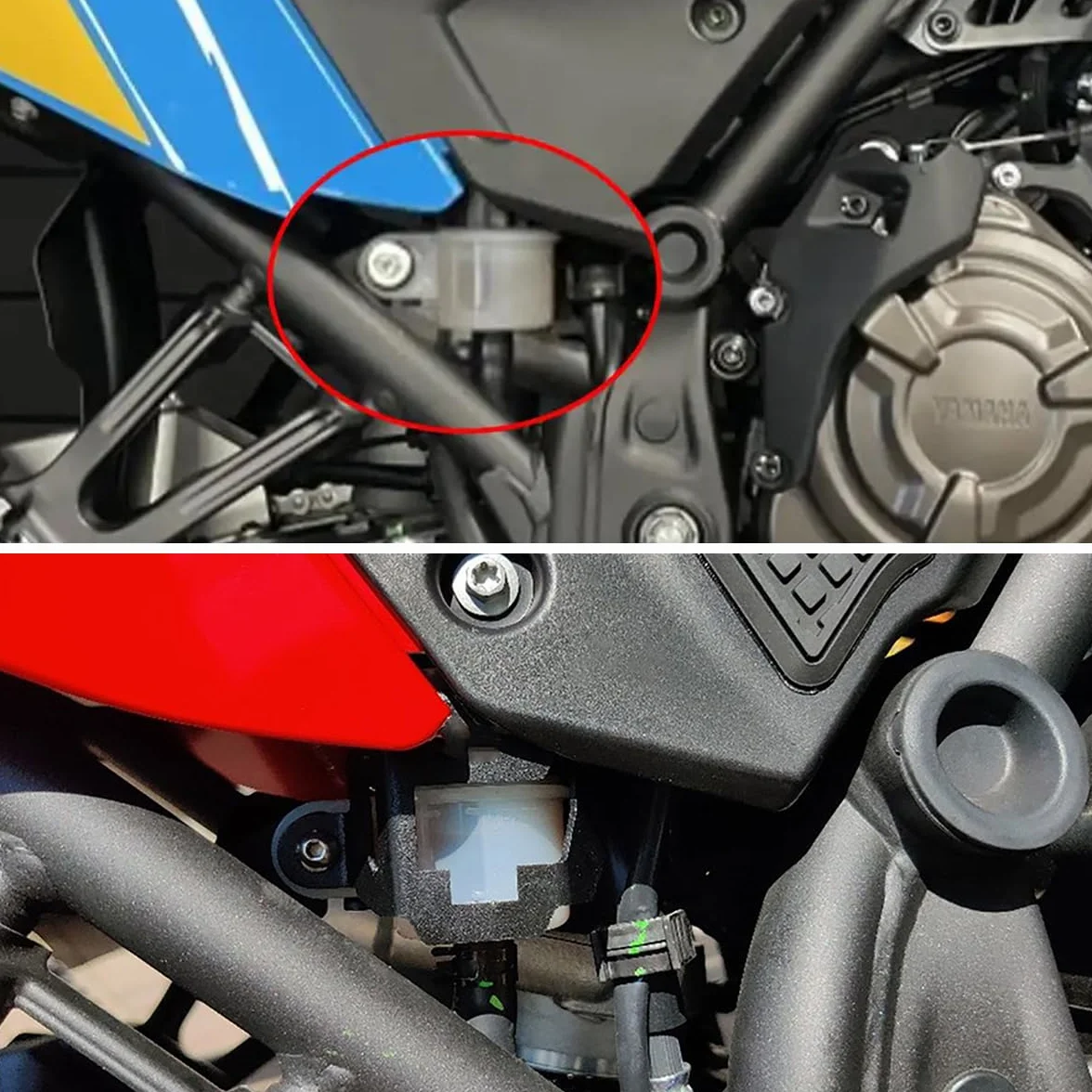 Dla YAMAHA TENERE 700 T700 2019 2020 2021 2022 akcesoria motocyklowe tylny zbiornik płynu hamulcowego + osłona czujnika ABS + osłona pięty