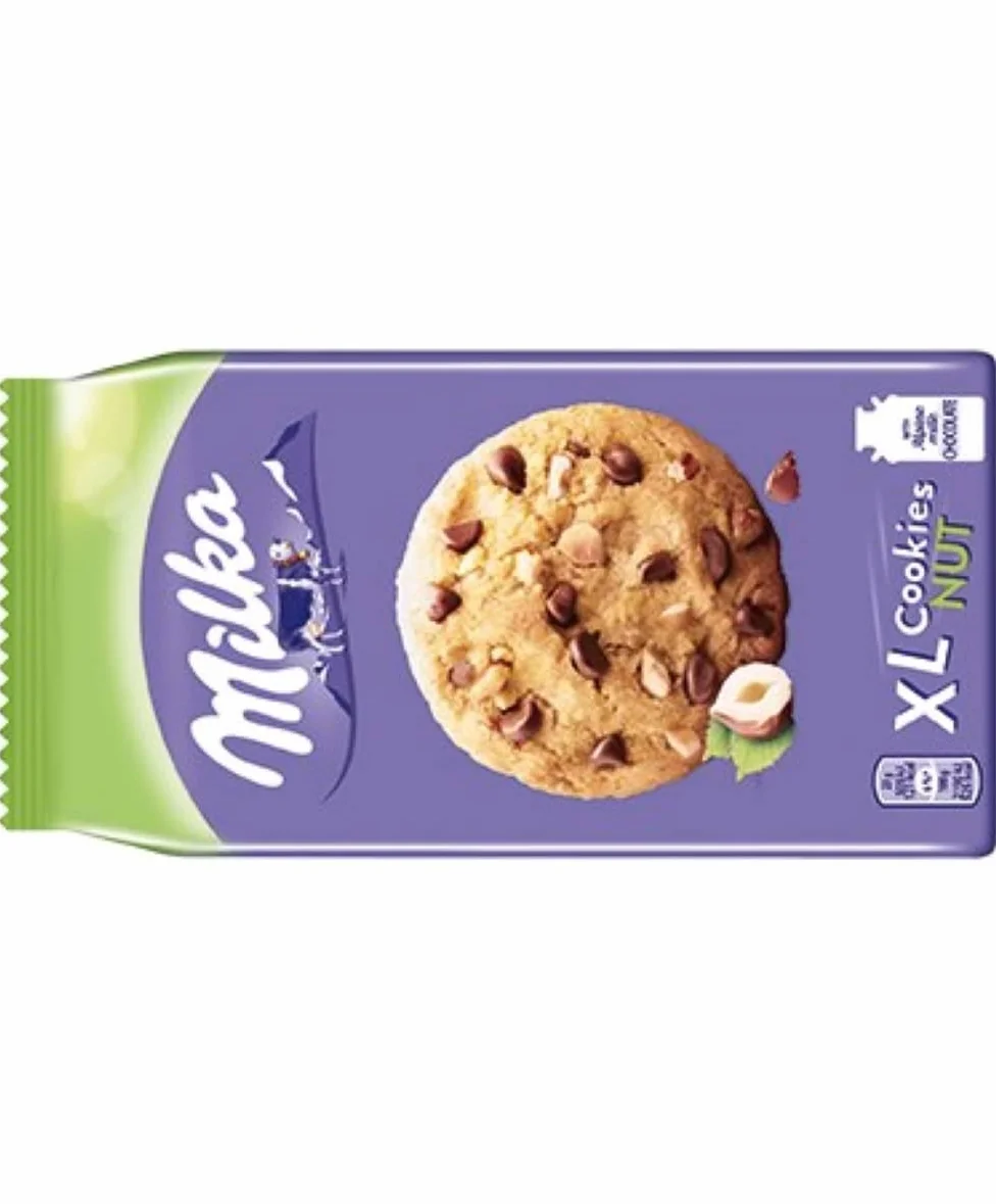 Milka XL Cookies Nuts Ciastka z kawałkami czekolady mlecznej i orzechami 184 g